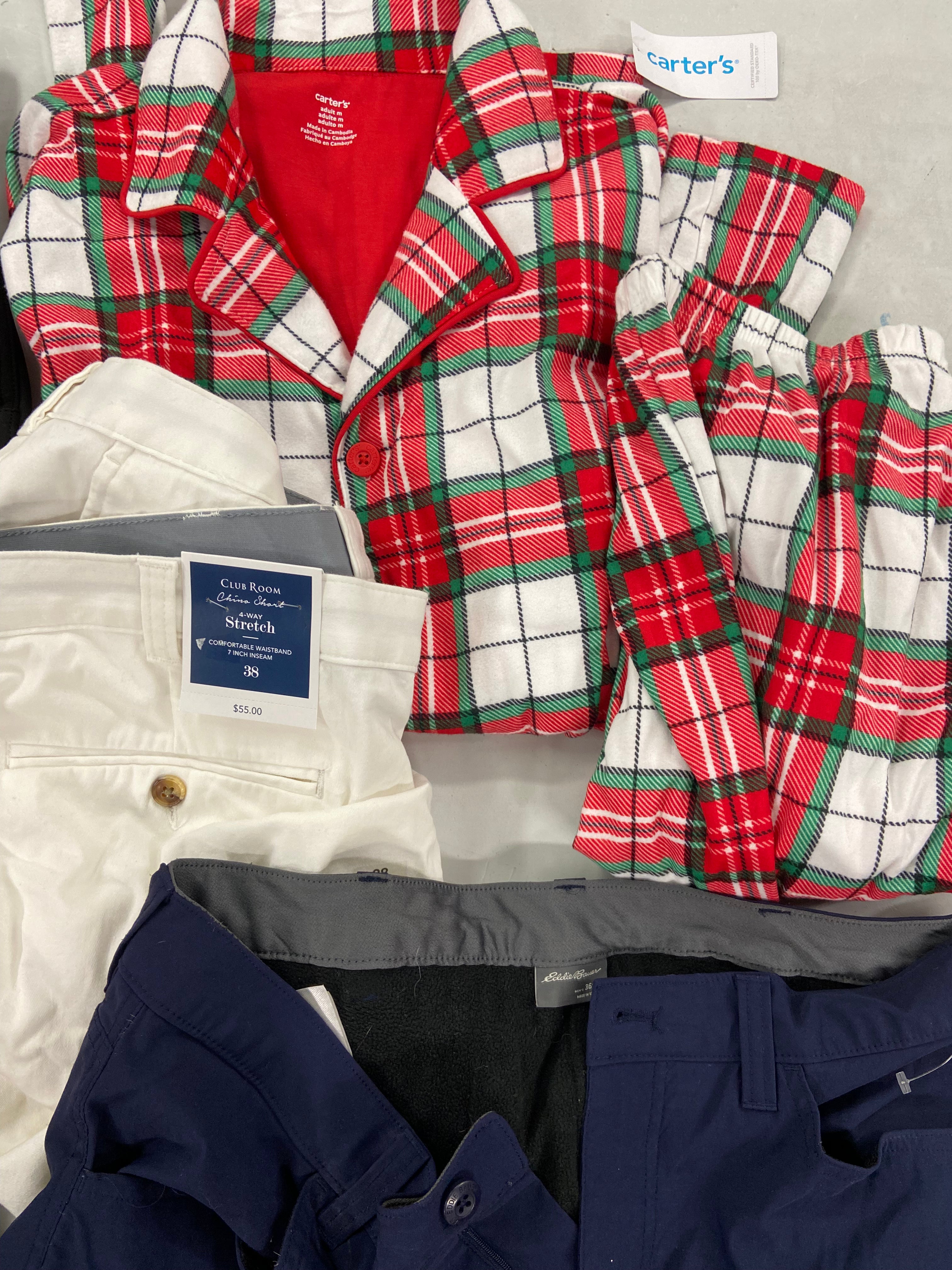 Men's Clothing Assorted Wholesale Lot, HURLEY, LEVI'S, EDDIE BAUER, WEATHERPROOF, ORVIS and more, 10 items, Shelf Pulls, MSRP $624