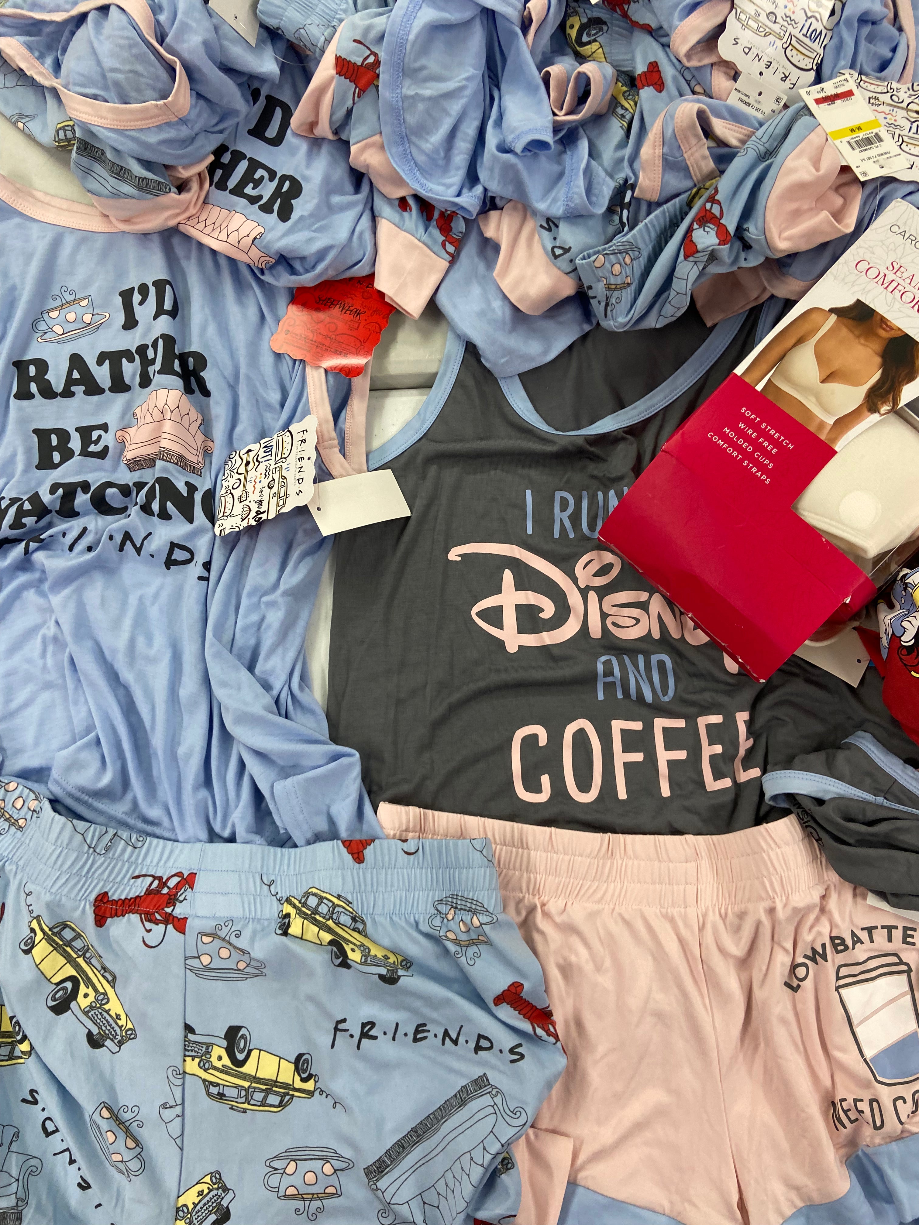 Women's Sleepwear Wholesale Lot, EILEEN WEST, Disney, Friends by RICHARD LEEDS,  CAROLE HOCHMAN , 20 items, Shelf Pulls, MSRP $1,024