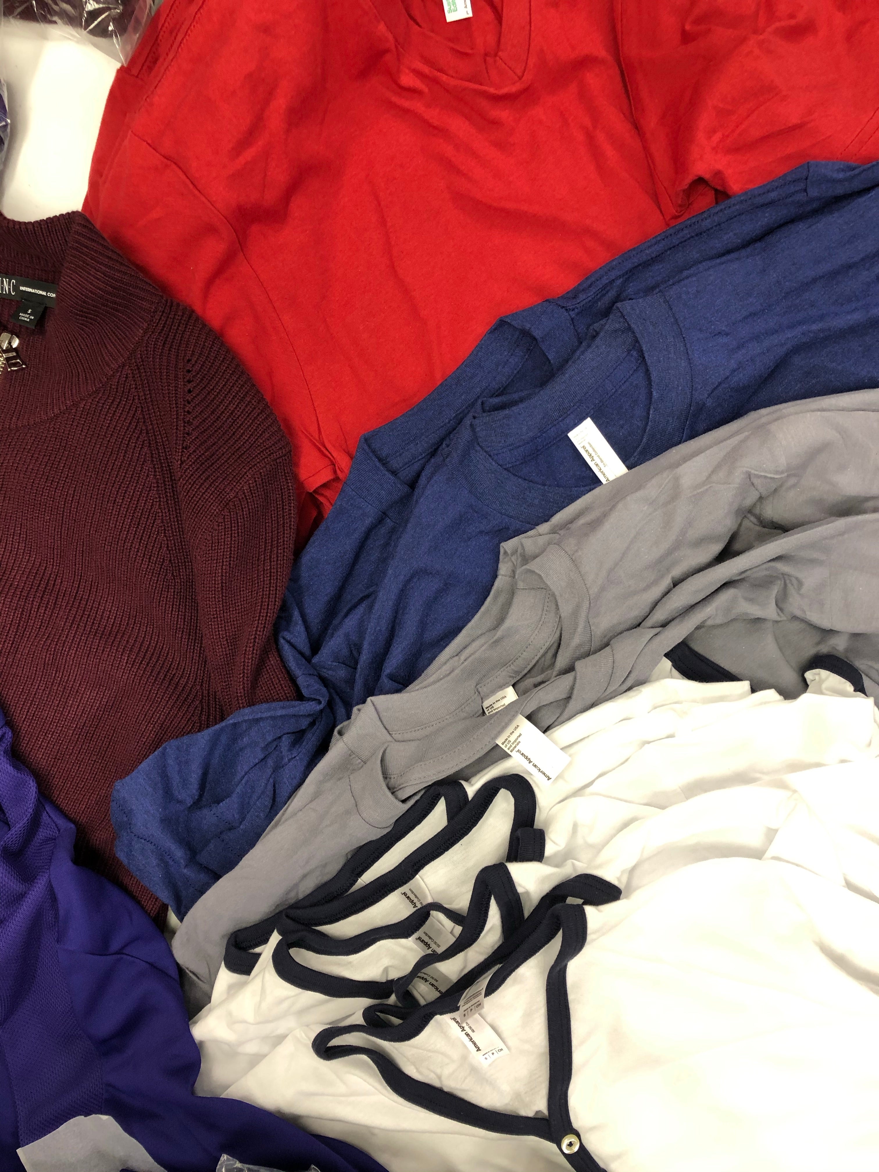 Men's Clothing, Accesories, Short Sleeve tops and more Wholesale Lot, ADIDAS, CALVIN KLEIN, STEVE MADDEN, AMERICAN APPAREL and more, 41 items, Shelf Pulls, MSRP $1,291