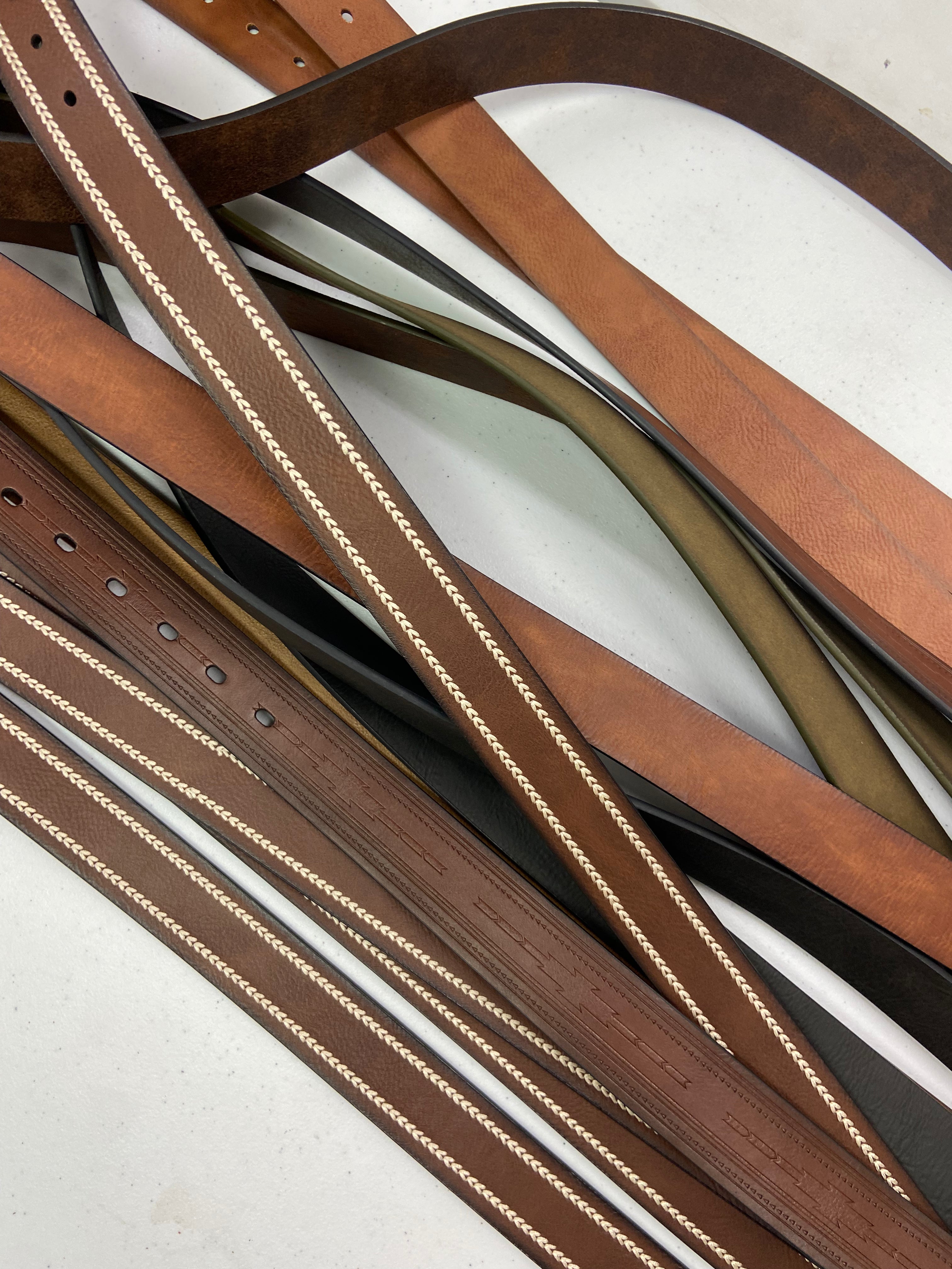 Men's Belts Wholesale Lot, SUN + STONE, 15 items, Shelf Pulls, MSRP $593