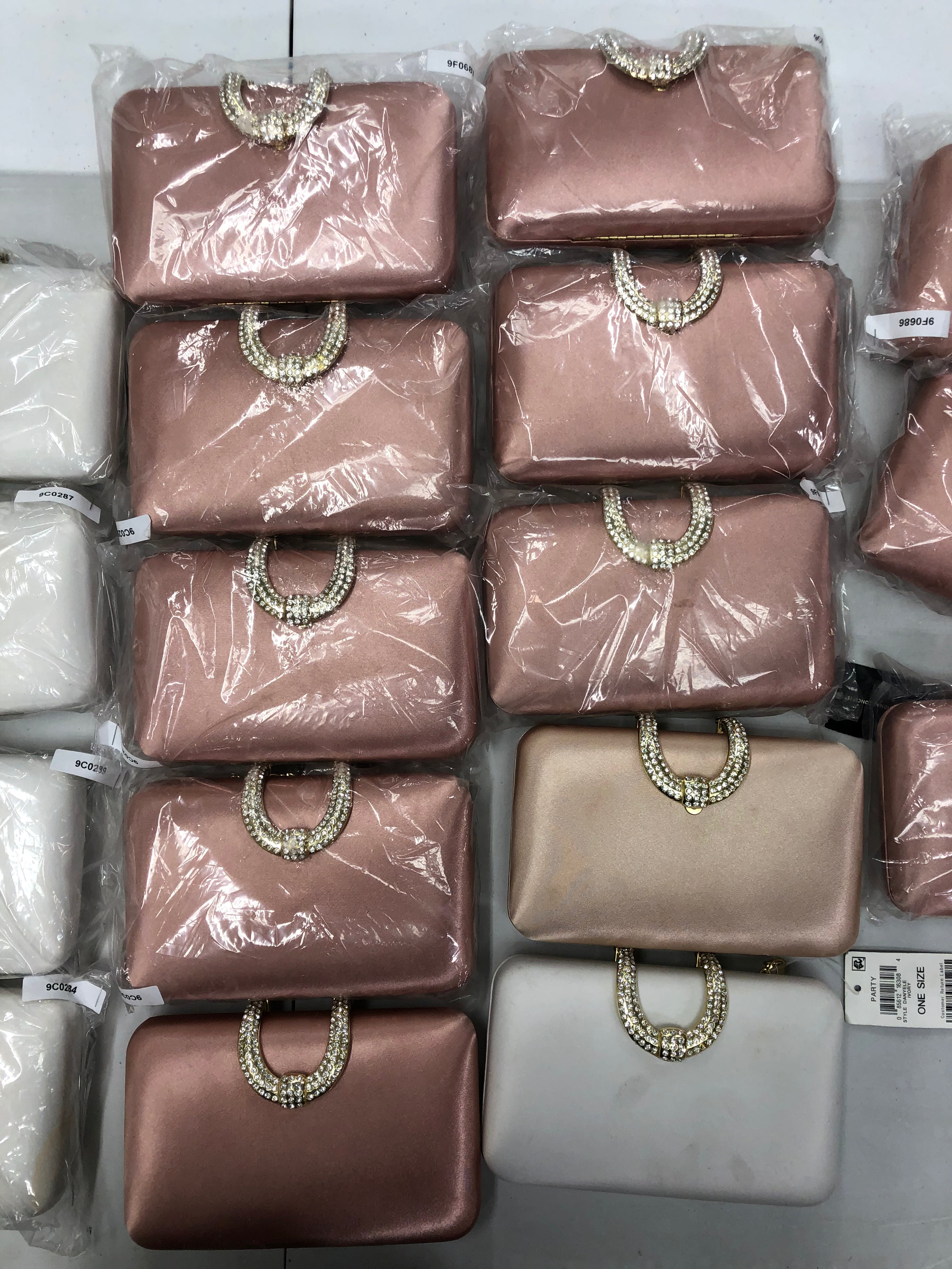 Women's INC Clutch Wholesale Lot, 22 items, Customer Returns, MSRP $1,749