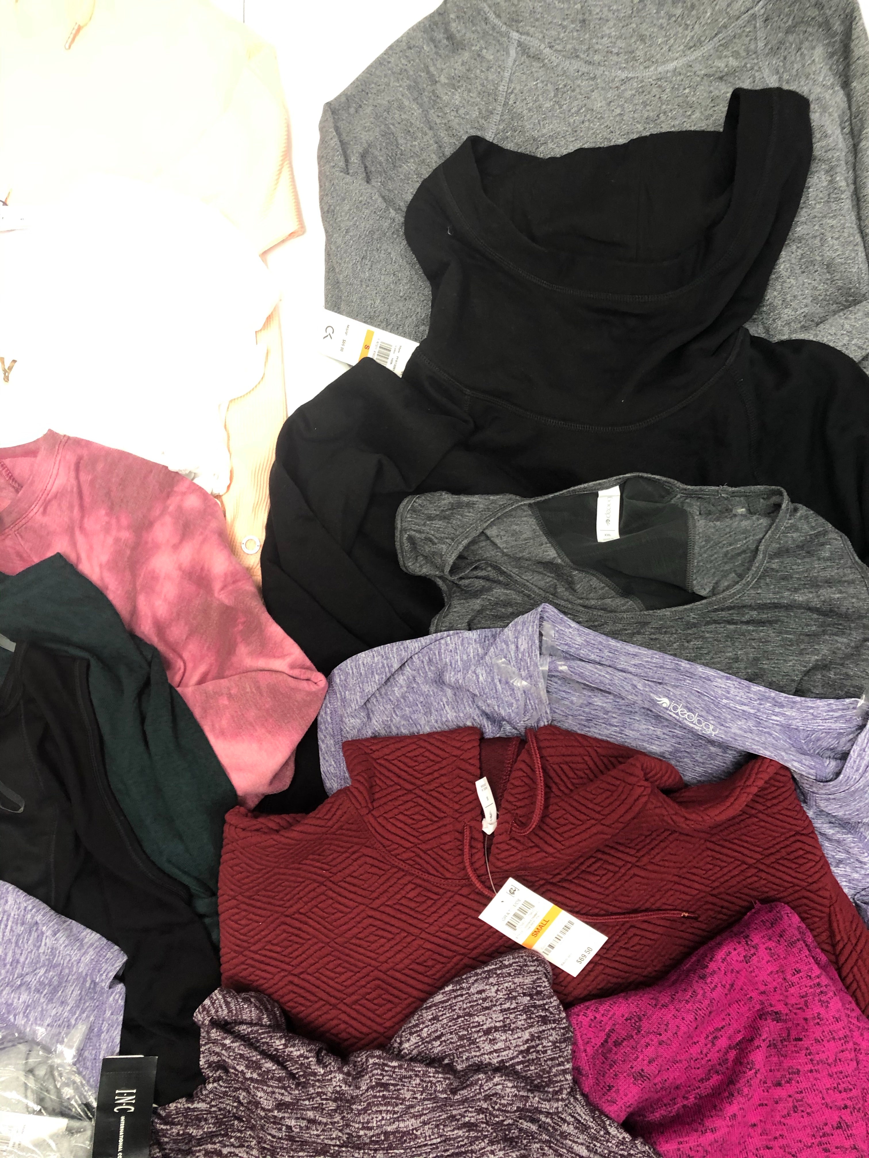 Women's Clothing Active Top Wholesale Lot, Adidas, DKNY, Calvin Klein, Ideology and more, 21 Units, Shelf Pulls, MSRP $862