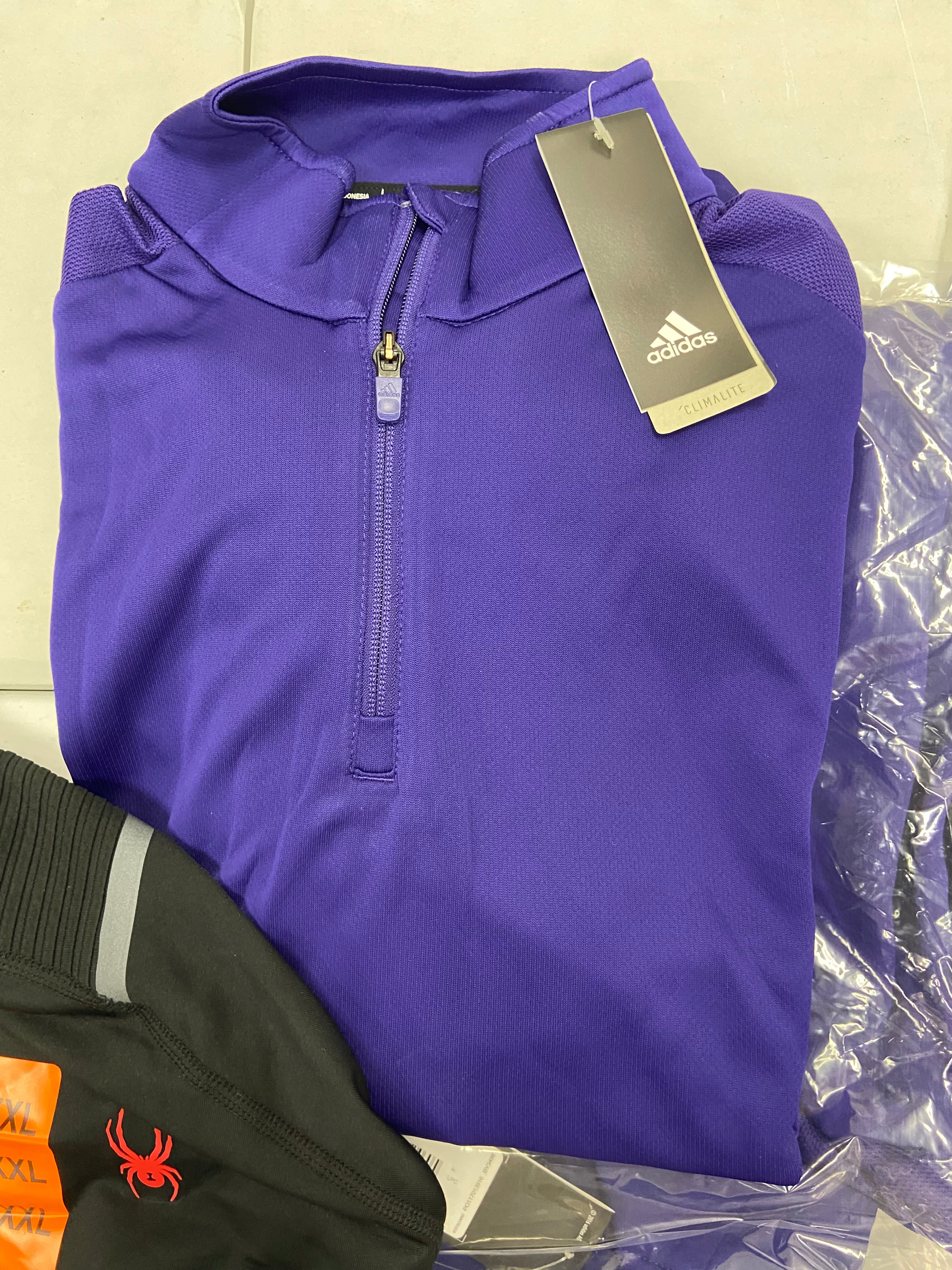 Men's Clothing Activewear Tops Wholesale Lot, ADIDAS, SPYDER, AMERICAN APPAREL 7 items, Shelf Pulls, MSRP $413