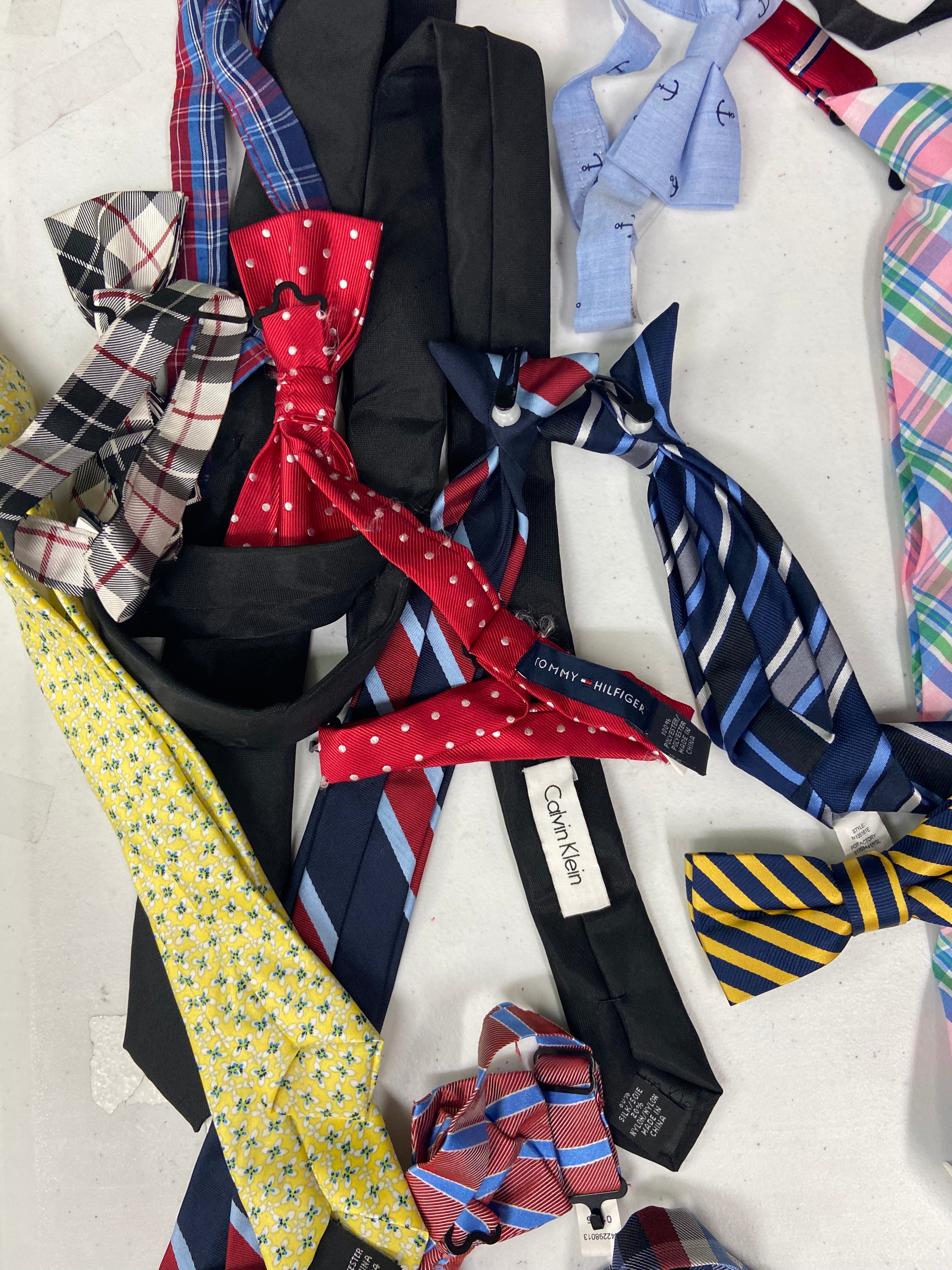 Kid's Neckties, Bow Ties and more Wholesale Lot, TOMMY HILFIGER and other Famous brands, 34 Units, Customer Returns