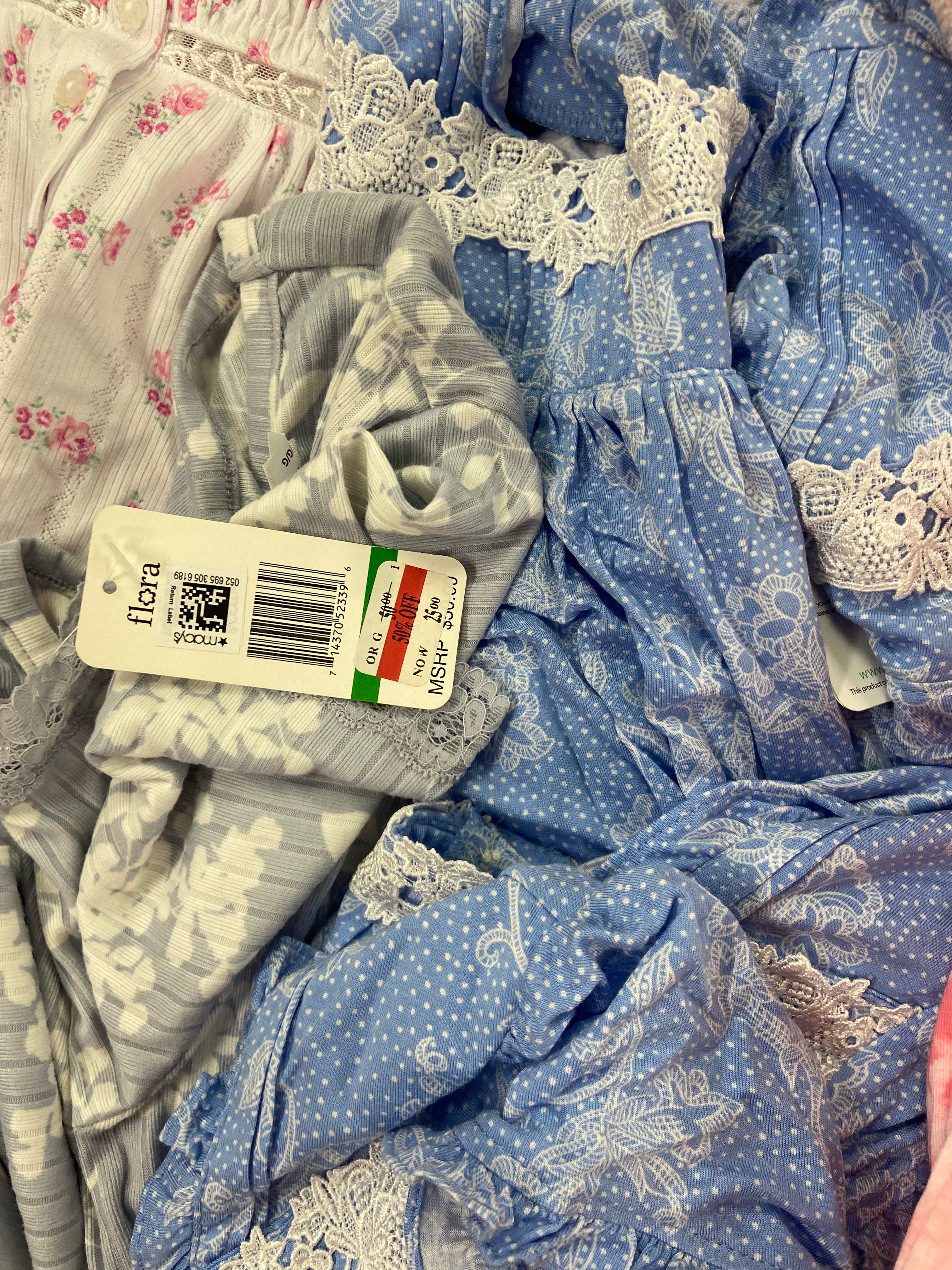 Women's INTIMATES Wholesale Lot, DISNEY, WACOAL, DKNY, CALVIN KLEIN, FLORA, Eileen West and more, 21 items, Shelf Pulls, MSRP $1,198