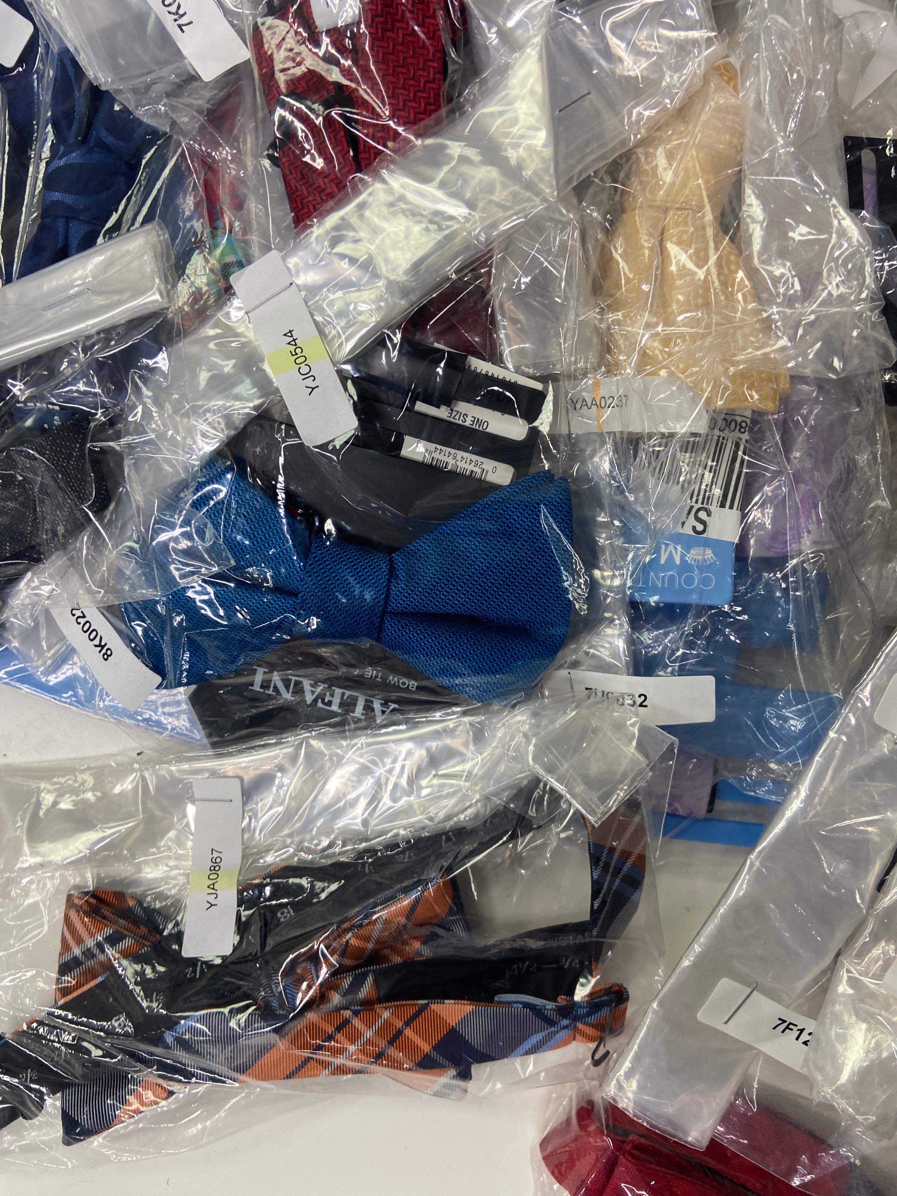 Men's Bow Ties Wholesale Lot, COUNTESS MARA, RYAN SEACREST, ALFANI and more, 95items, CUSTOMER RETURNS