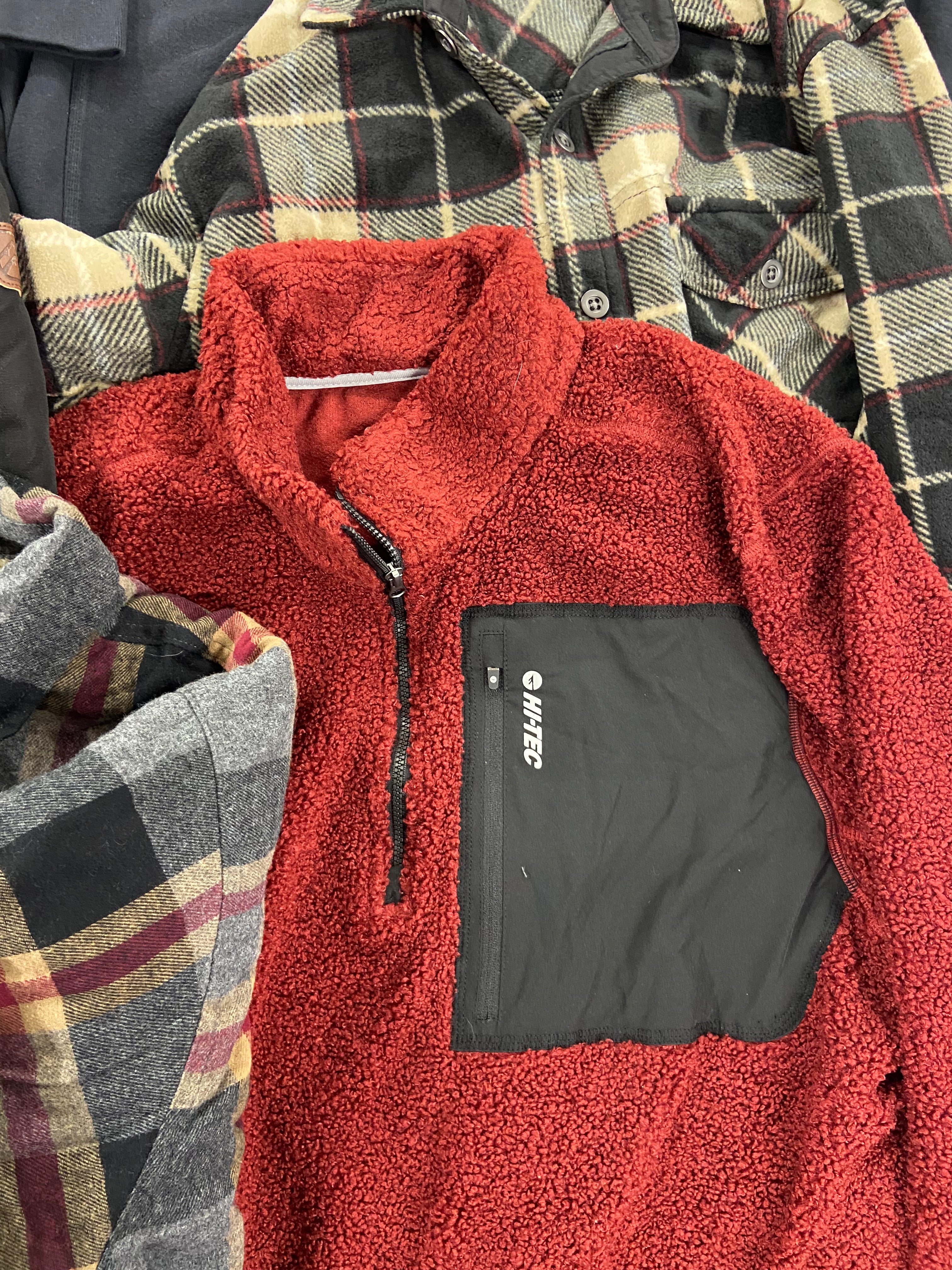 Men's Clothing Sweaters & Others Wholesale Lot, RUGGED ELEMENTS, HI-TEC, REAL TREE, FREEDOM, THE GAME, and more, 7 items, Shelf Pulls, MSRP $510