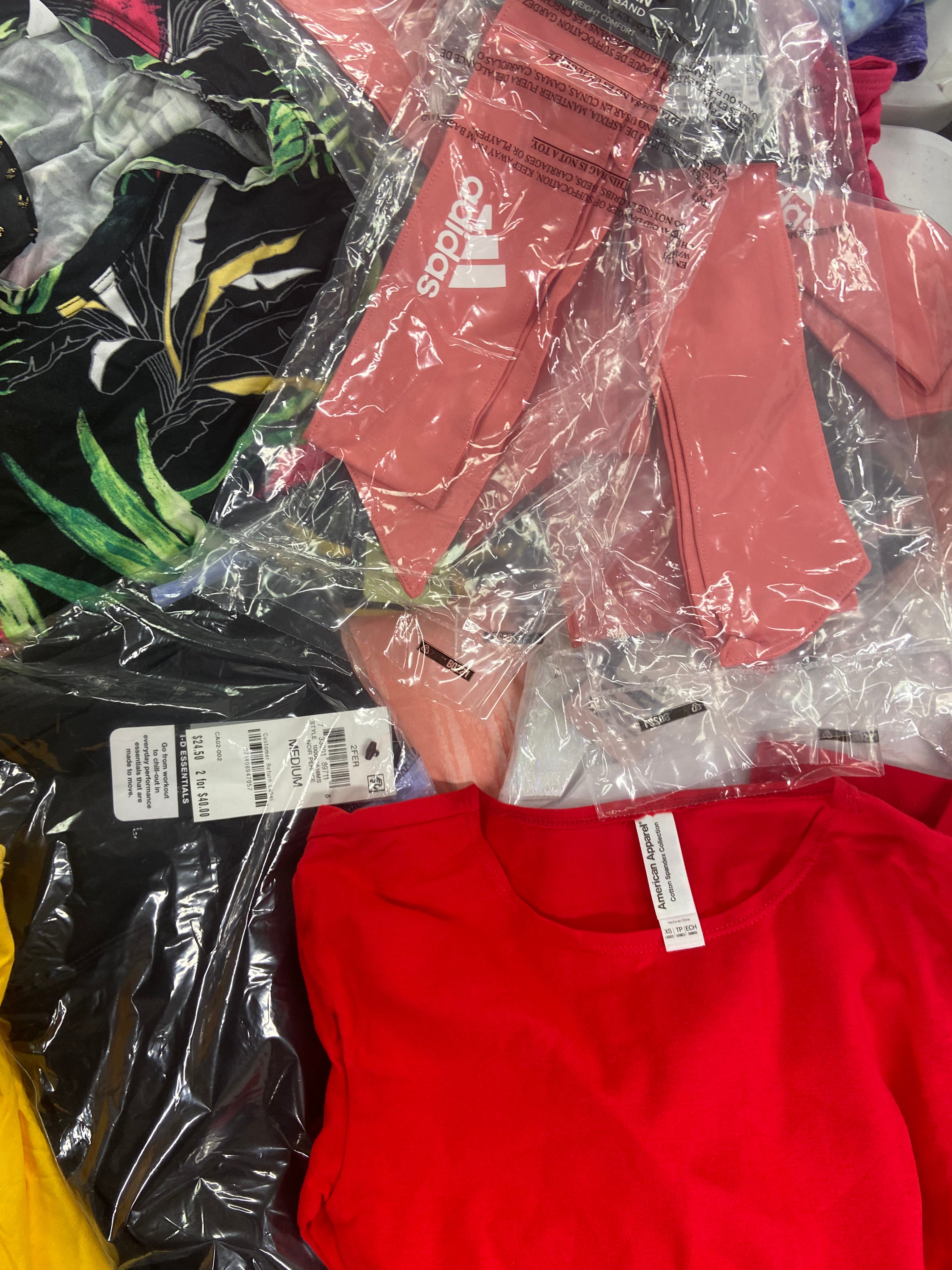Women's Clothing Assorted Wholesale Lot, VINCE CAMUTO, ADIDAS, SANCTUARY, IDEOLOGY, REALTREE and more, 30 items, Shelf Pulls, MSRP $974