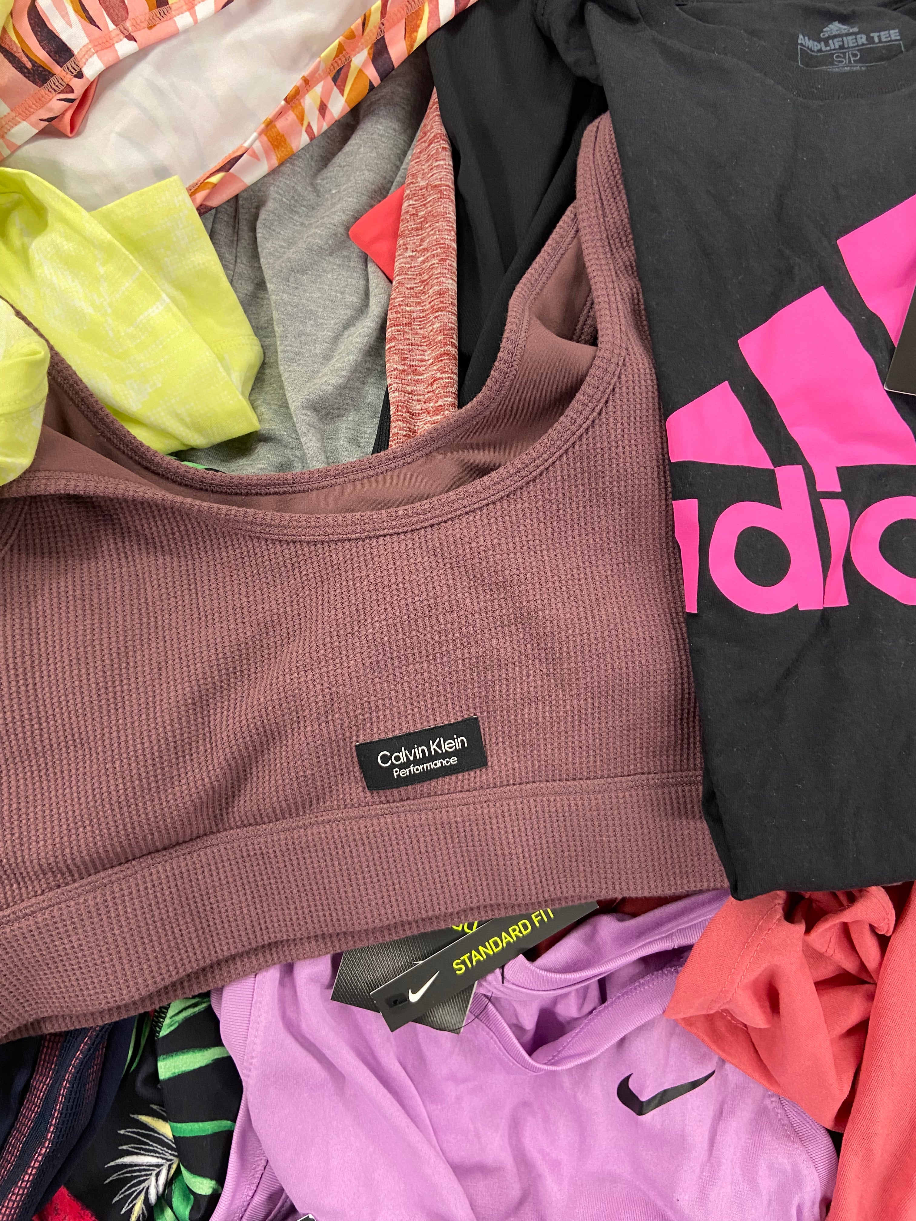 Women's Clothing Activewear Wholesale Lot, ADIDAS, NIKE, CALVIN KLEIN, DKNY and more, 27 items, Shelf Pulls, MSRP $943