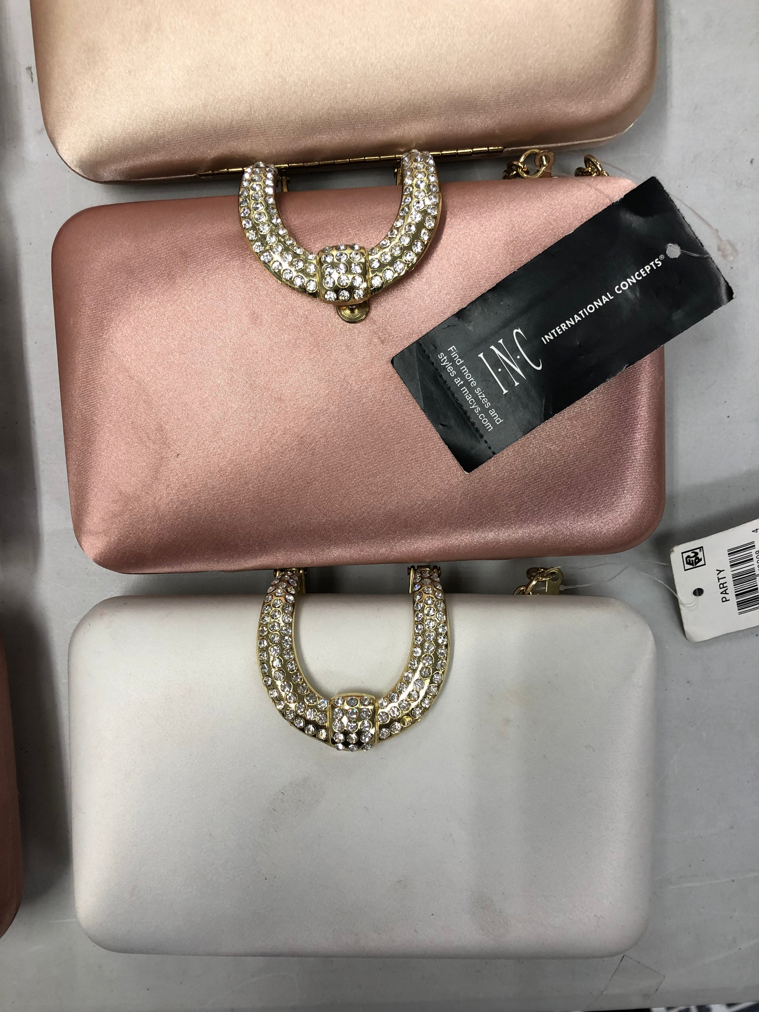 Women's INC Clutch Wholesale Lot, 22 items, Customer Returns, MSRP $1,749