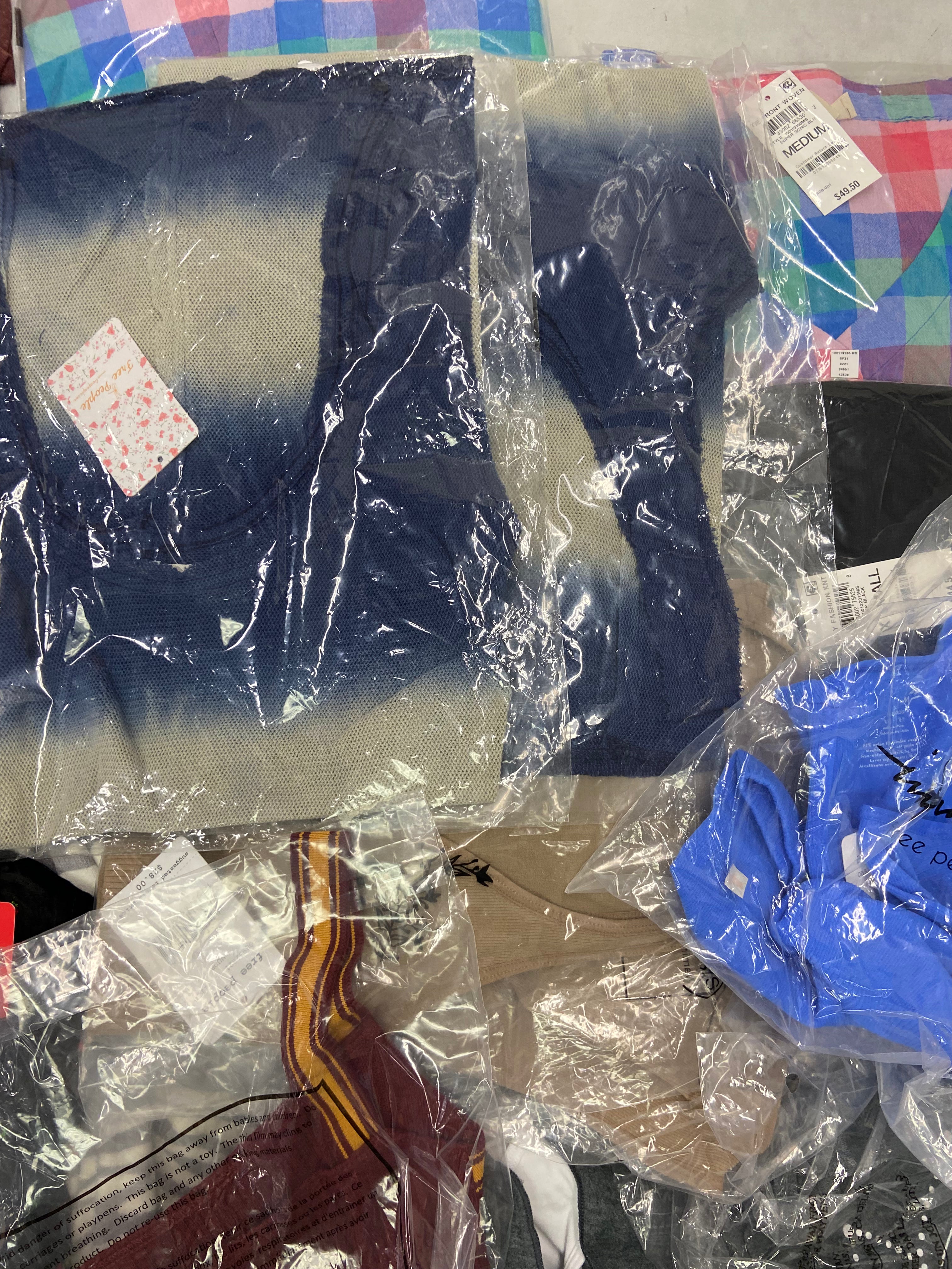Women's Clothing Tops Wholesale Lot, ADIDAS, CALVIN KLEIN, BUFFALO, FREE PEOPLE, HILARY RADLEY and more, 30 items, Shelf Pulls, MSRP $1,066