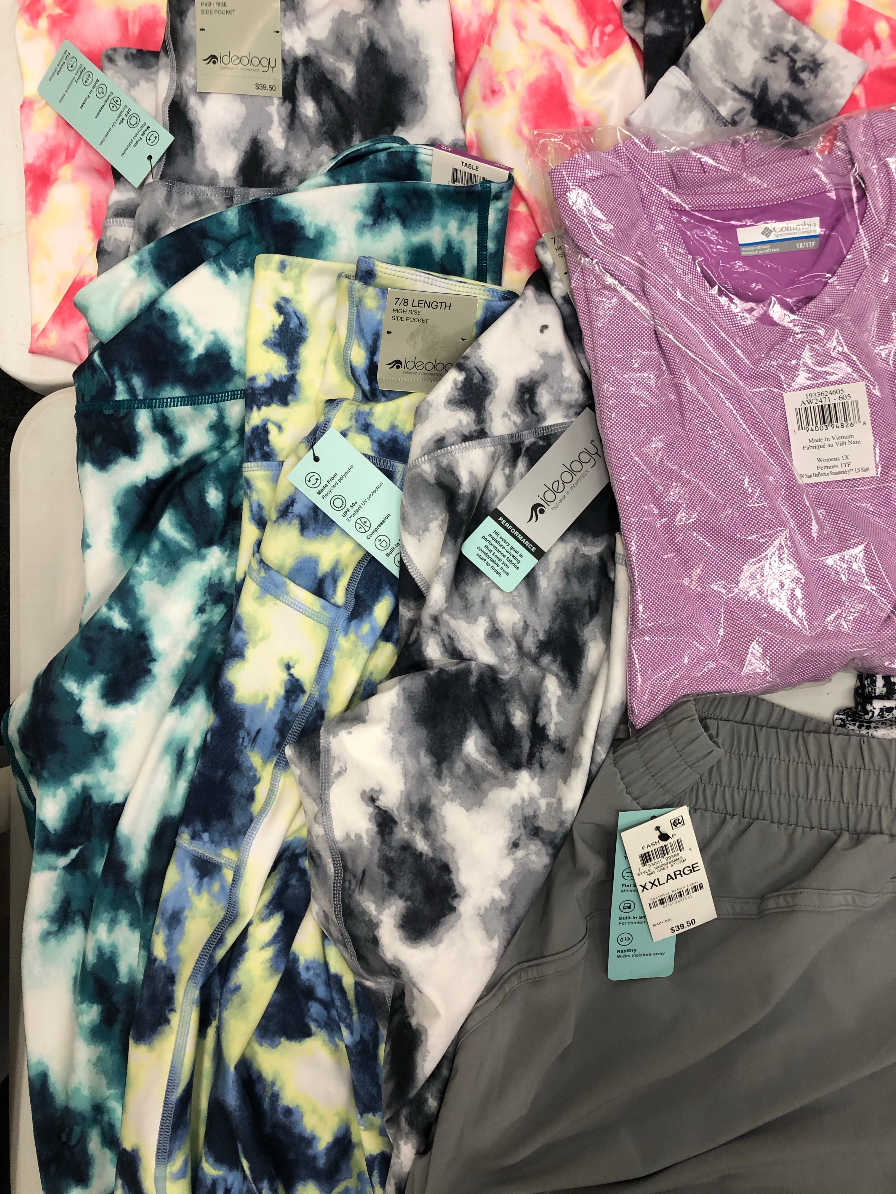 Women's Clothing Activewear Wholesale Lot, ASICS, COLUMBIA, NIKE, IDEOLOGY, 14 items, New, MSRP $531