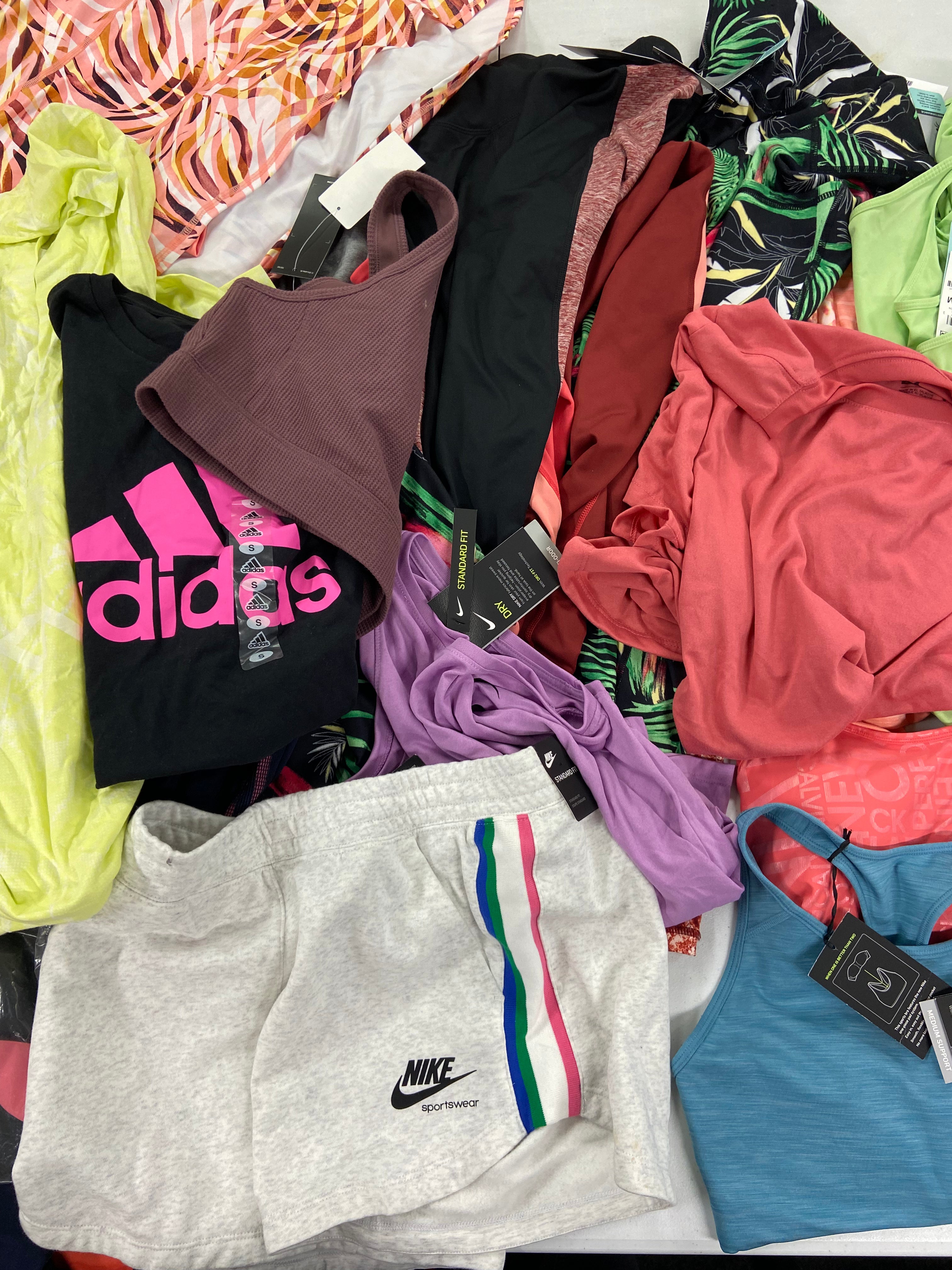 Women's Clothing Activewear Wholesale Lot, ADIDAS, NIKE, CALVIN KLEIN, DKNY and more, 27 items, Shelf Pulls, MSRP $943