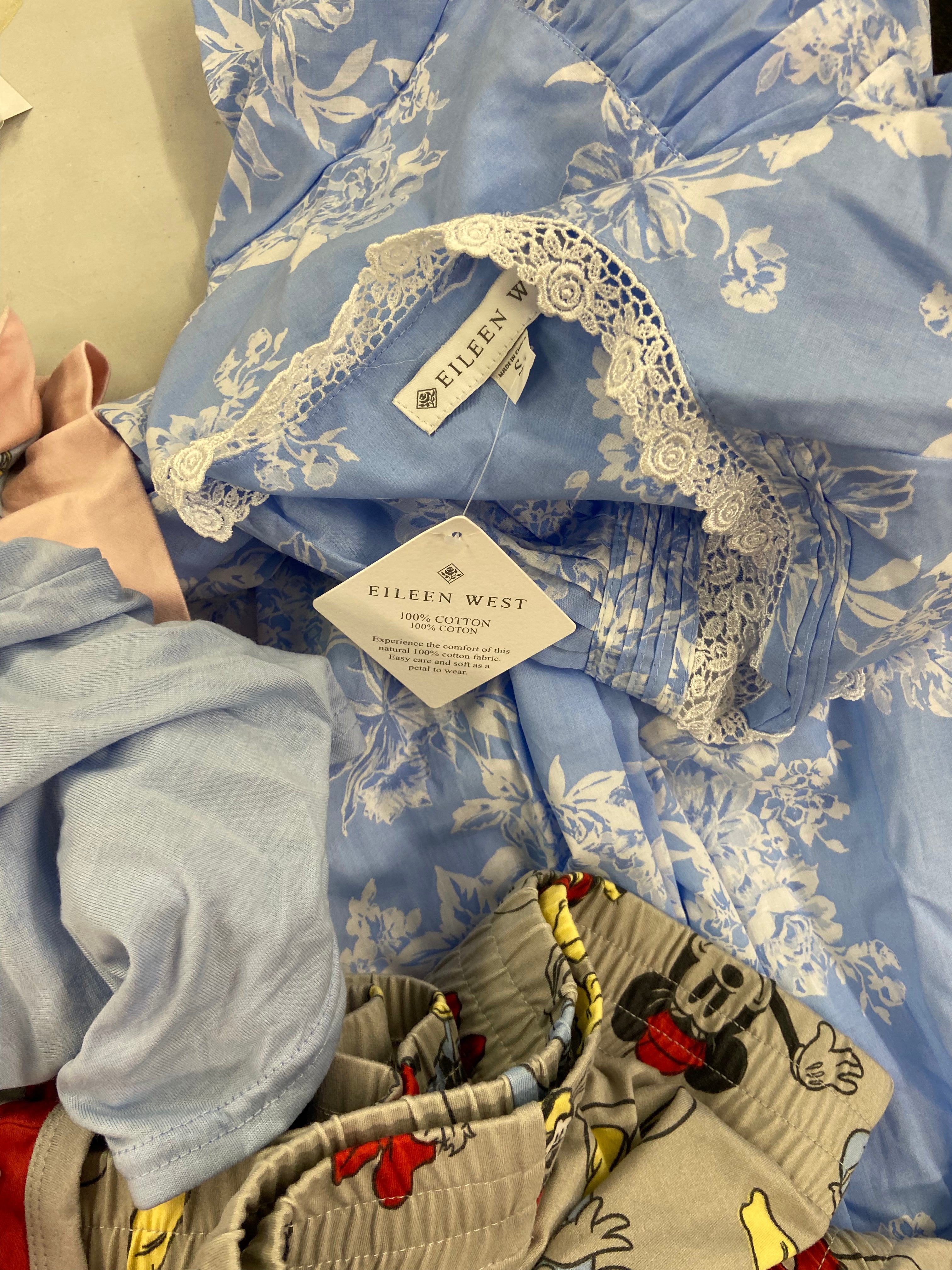 Women's Sleepwear Wholesale Lot, EILEEN WEST, Disney, Friends by RICHARD LEEDS,  CAROLE HOCHMAN , 20 items, Shelf Pulls, MSRP $1,024