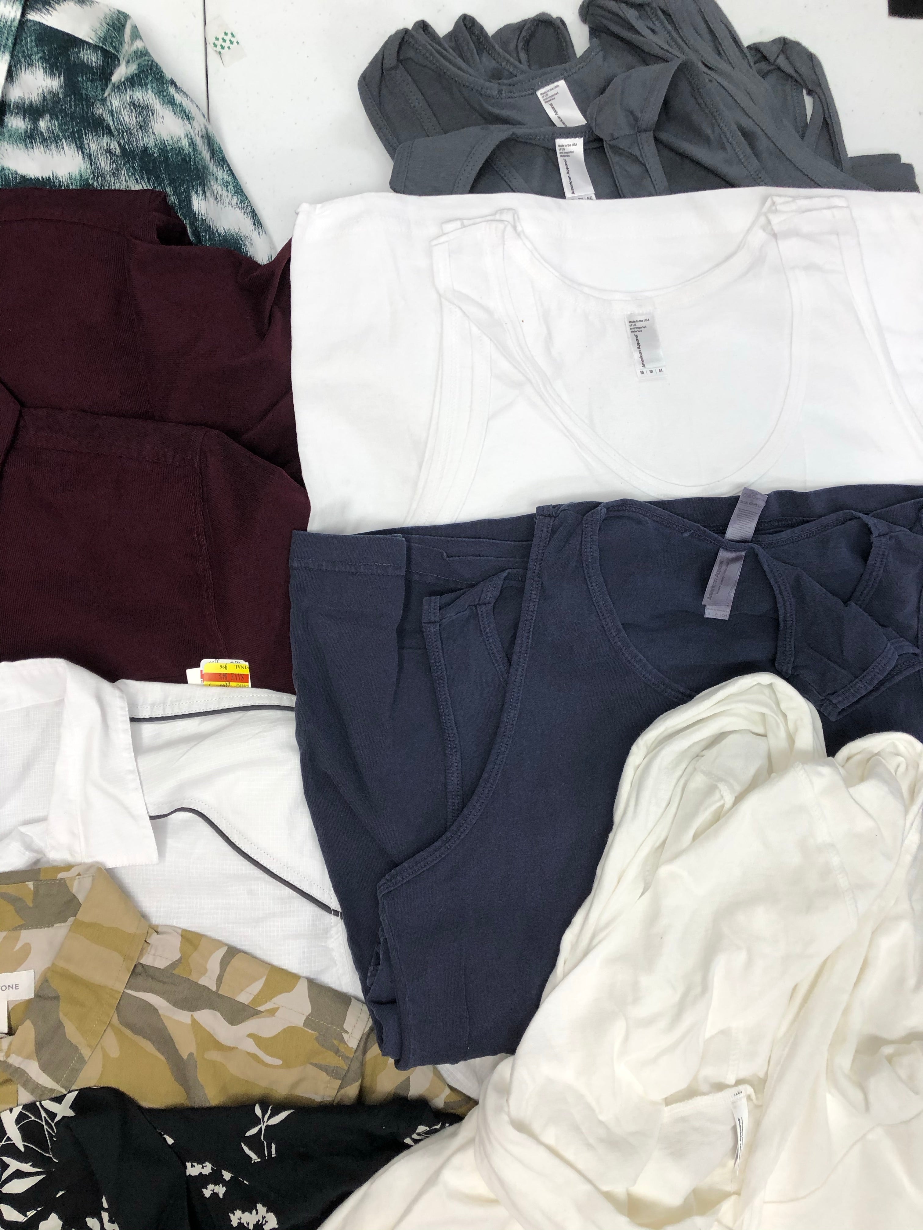Men's Clothing Tops, Button Down Shirt and more, Wholesale Lot, CALVIN KLEIN, ZEEGEEWHY, AMERICAN APPAREL, INC and more, 23 items, Shelf Pulls, MSRP $793