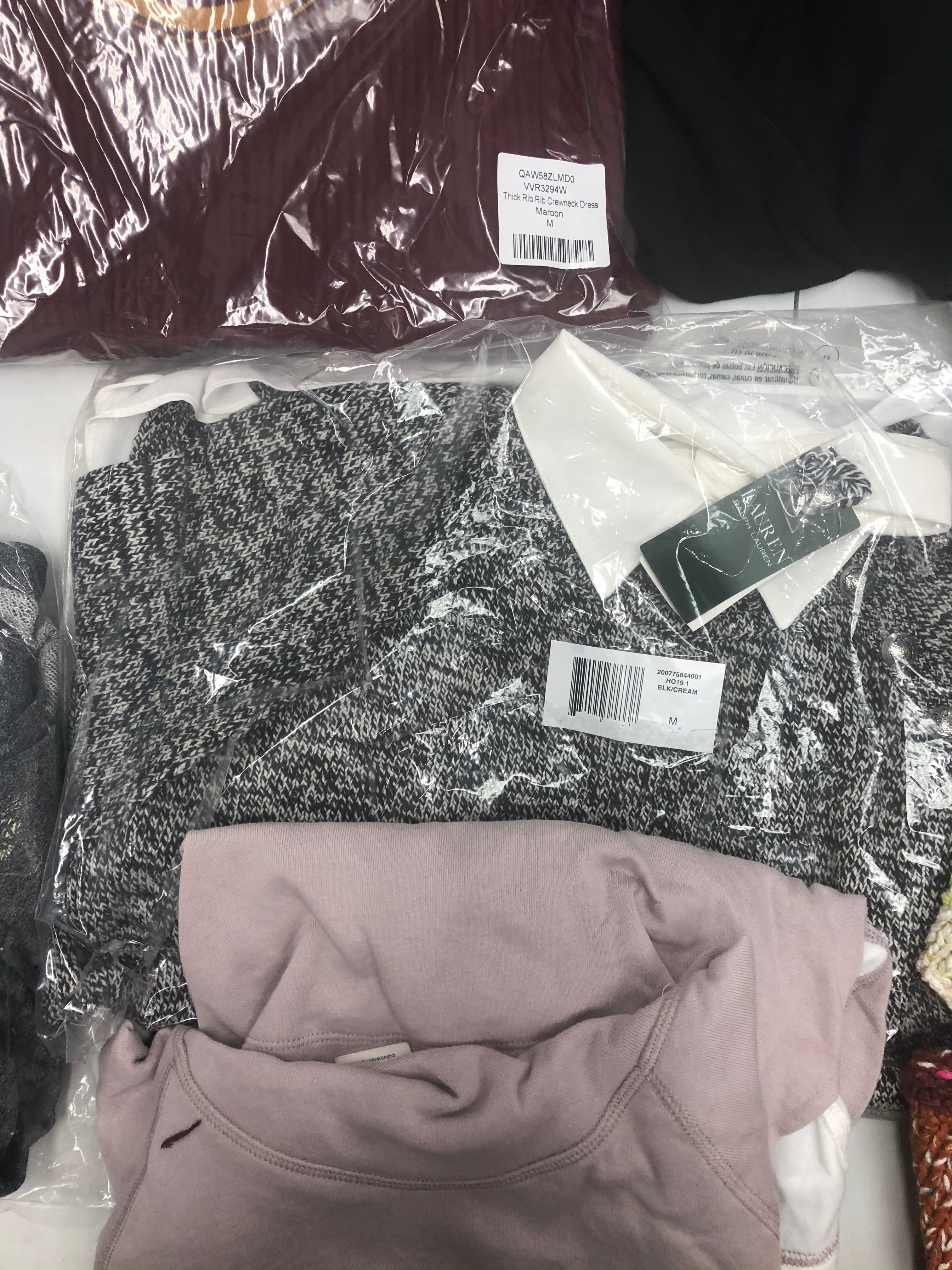 Women's Clothing Assorted Wholesale Lot, POLO RALPH LAUREN, FREE PEOPLE, CALVIN KLEIN, AMERICAN APPAREL, 15 items, New, MSRP $995
