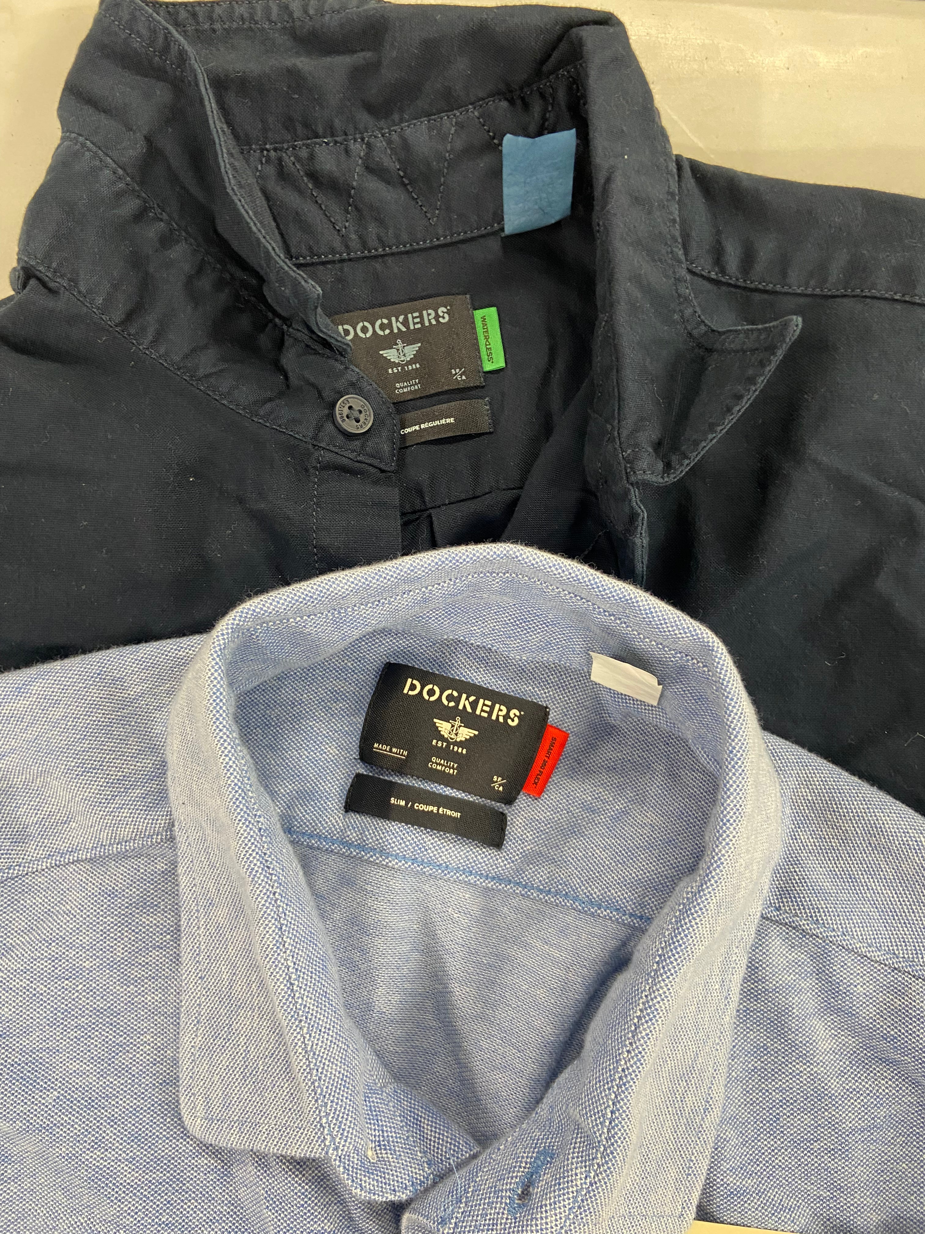 Men's Clothing Button Down Shirts Wholesale Lot, DOCKERS, CALVIN KLEIN, MICHAEL KORS, CLUB ROOM, 15 items, Shelf Pulls, MSRP $912