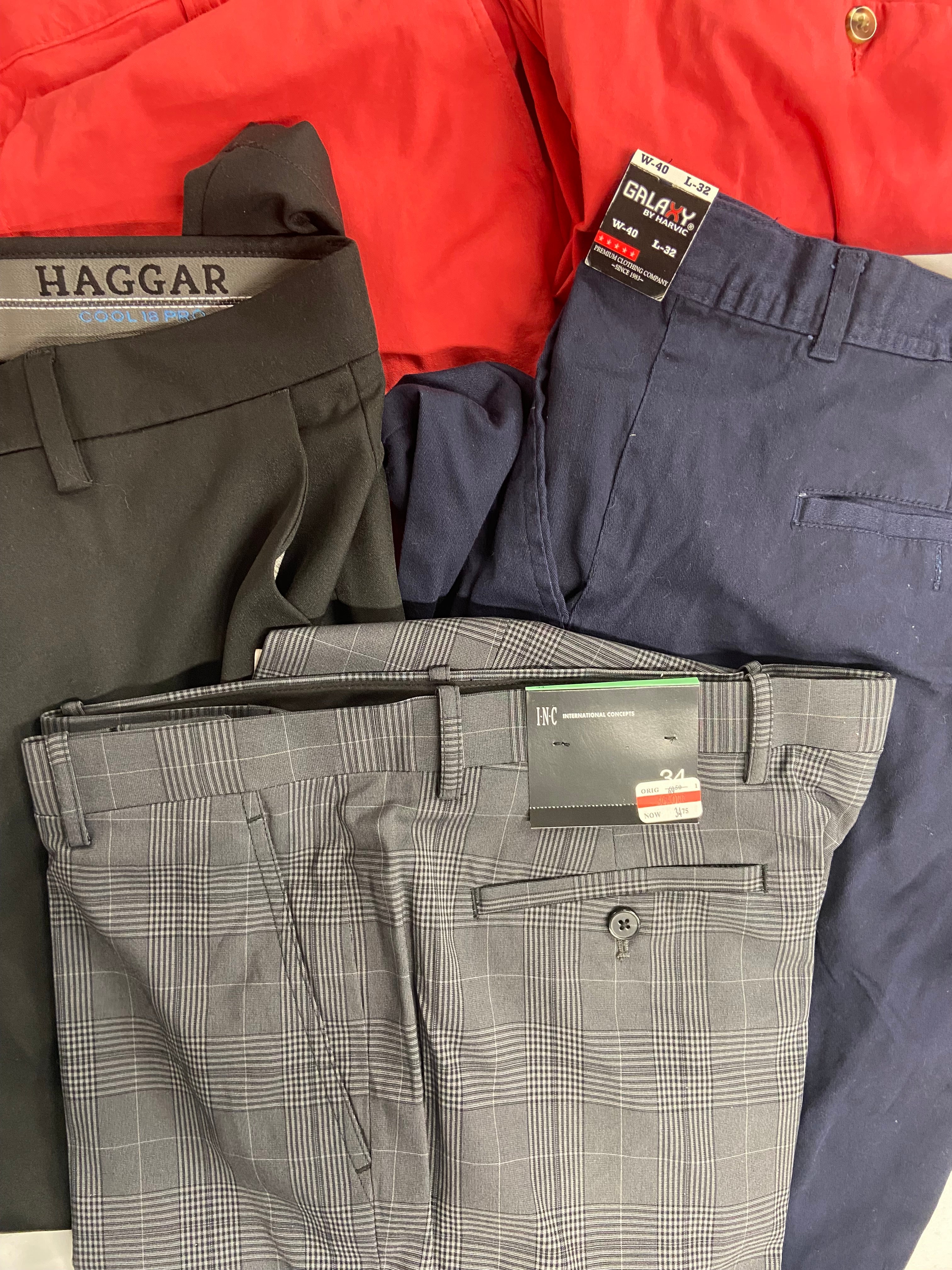 Men's Clothing Shorts & Pants Wholesale Lot, HAGGAR, CLUB ROOM, INC 10 items, Shelf Pulls, MSRP $577