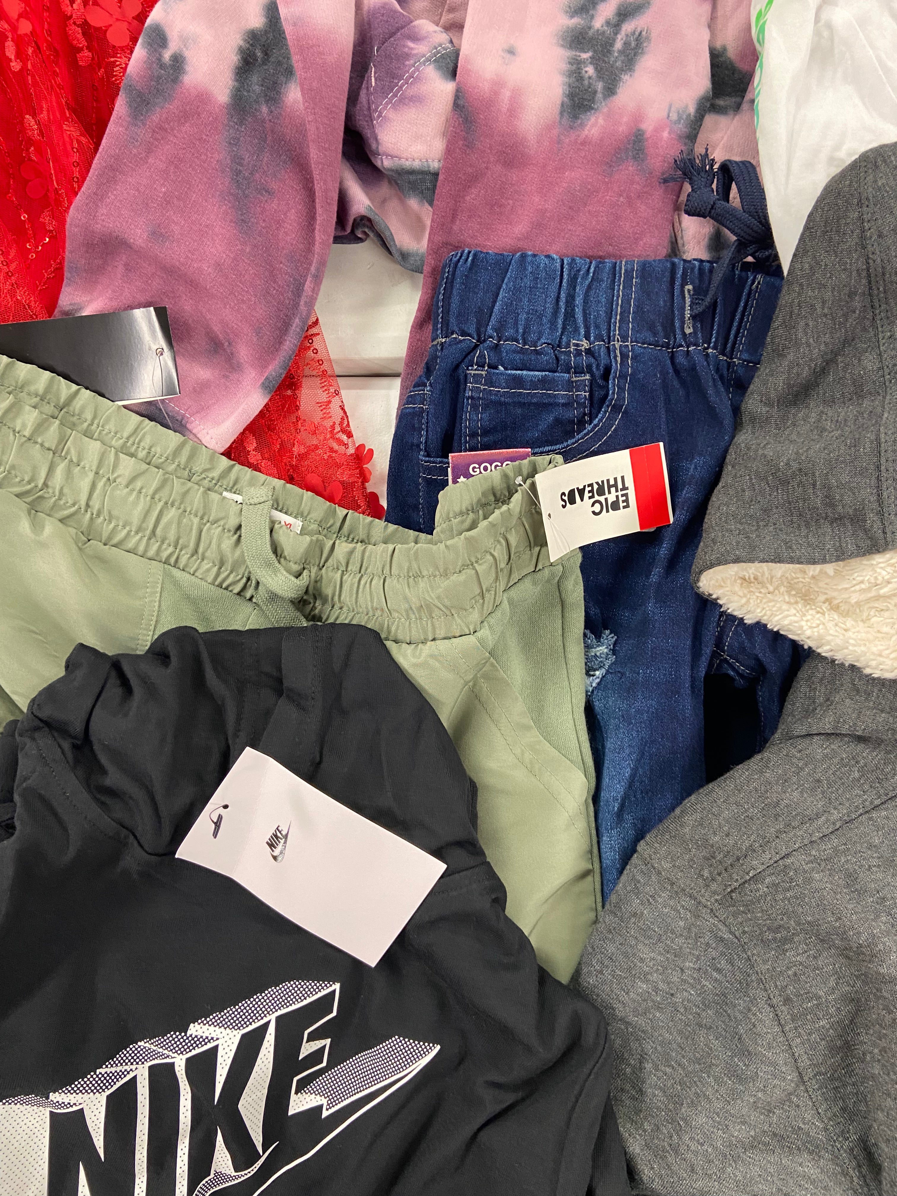 Kid's Clothing Assorted Wholesale Lot, TIMBERLAND, ADIDAS, NIKE, DISNEY, GOGO JEANS and more, 13 items, Shelf Pulls, MSRP $593
