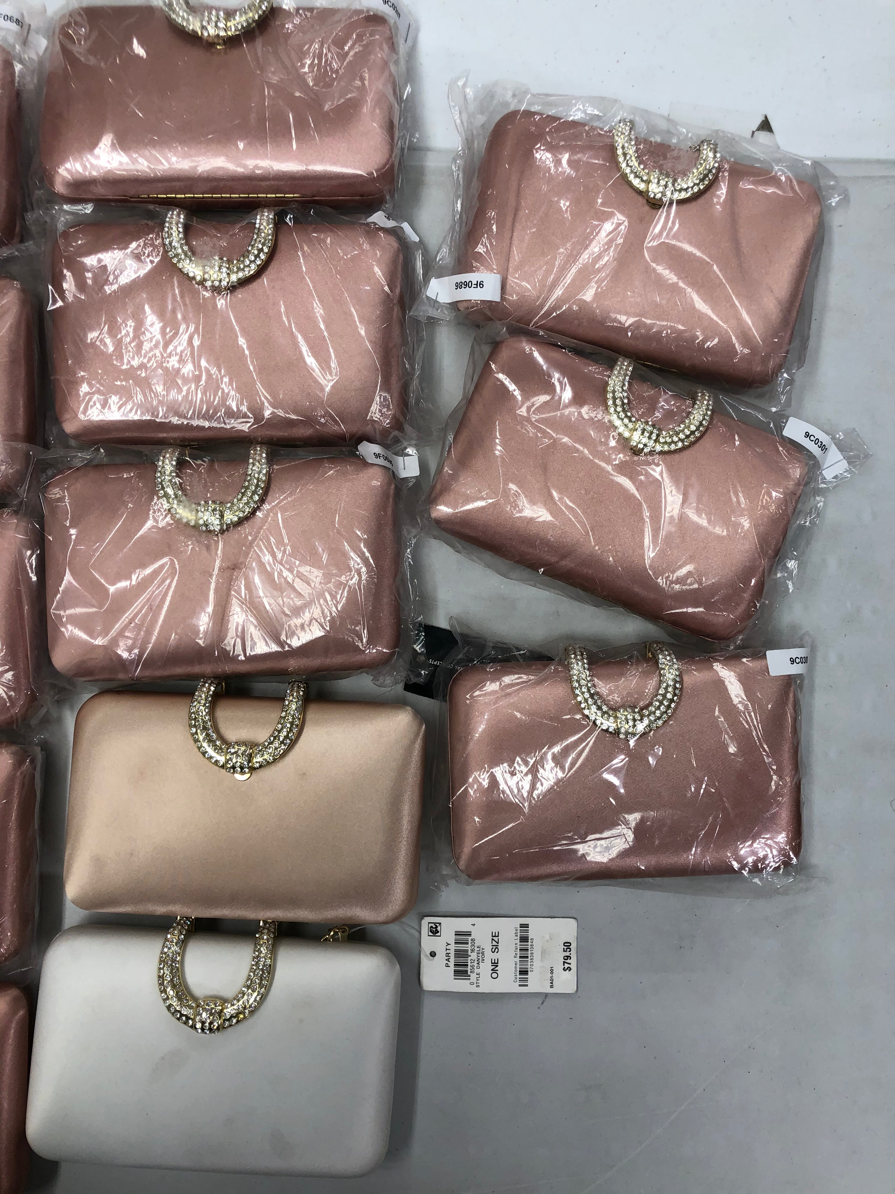 Women's INC Clutch Wholesale Lot, 22 items, Customer Returns, MSRP $1,749
