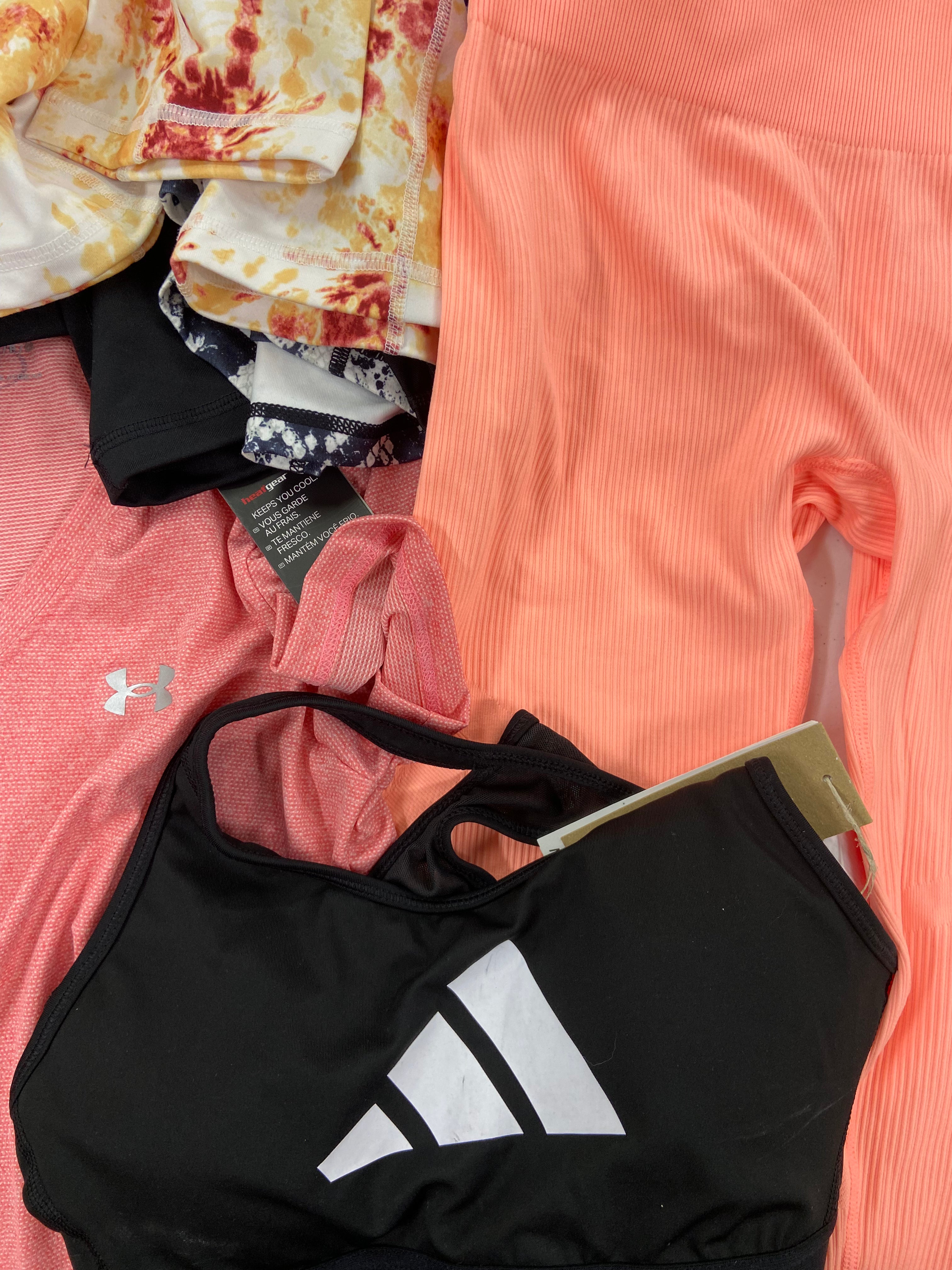 Women's Clothing Wholesale Lot, UNDER ARMOUR, ADIDAS, CALVIN KLEIN, CHAMPION, DKNY and more, 17 items, Shelf Pulls, MSRP $628