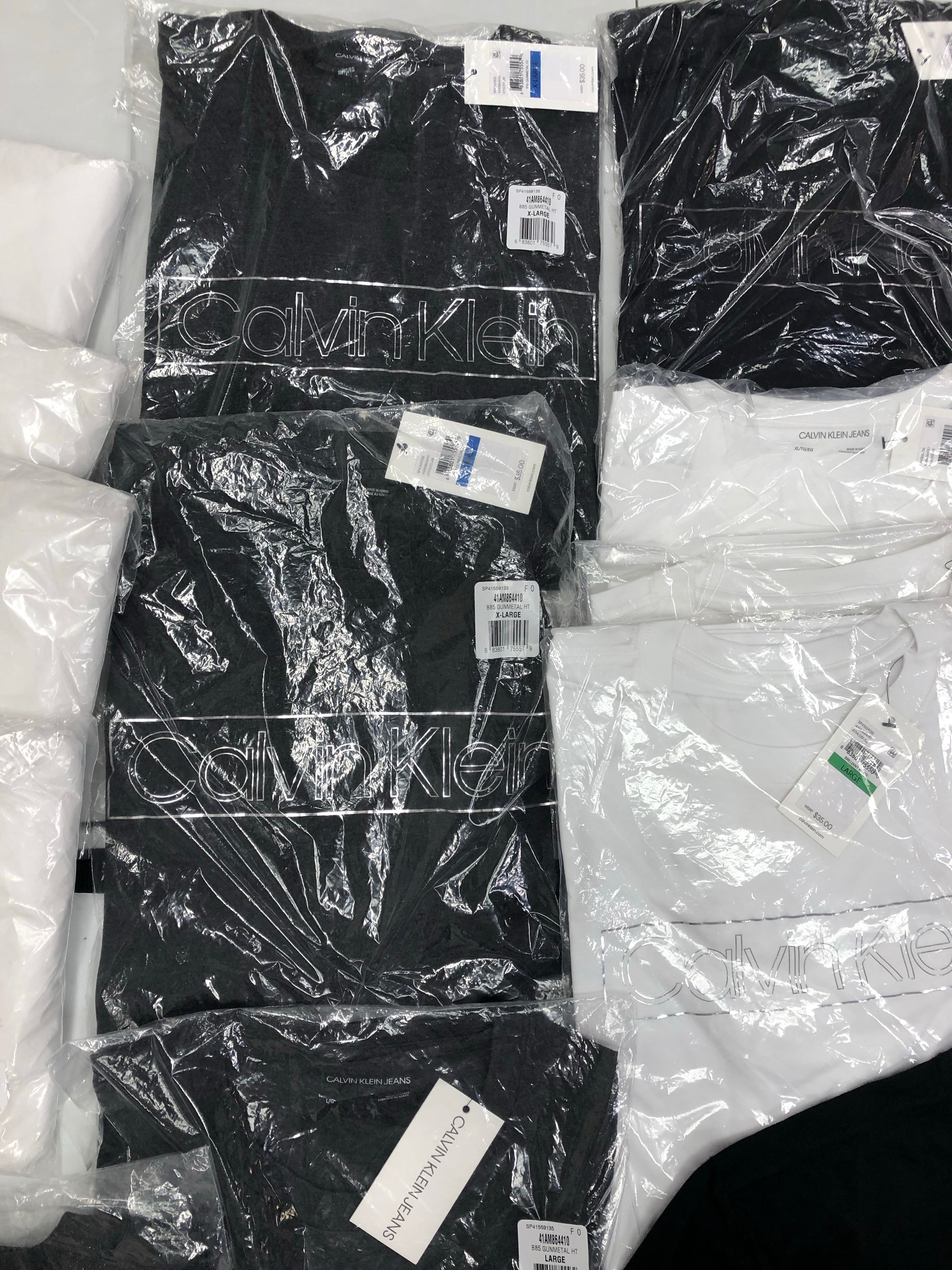 Men's Clothing Tops T-Shirt Wholesale Lot, CALVIN KLEIN, TASSO ELBA, AMERICAN APPAREL, 20 items, New, MSRP $626