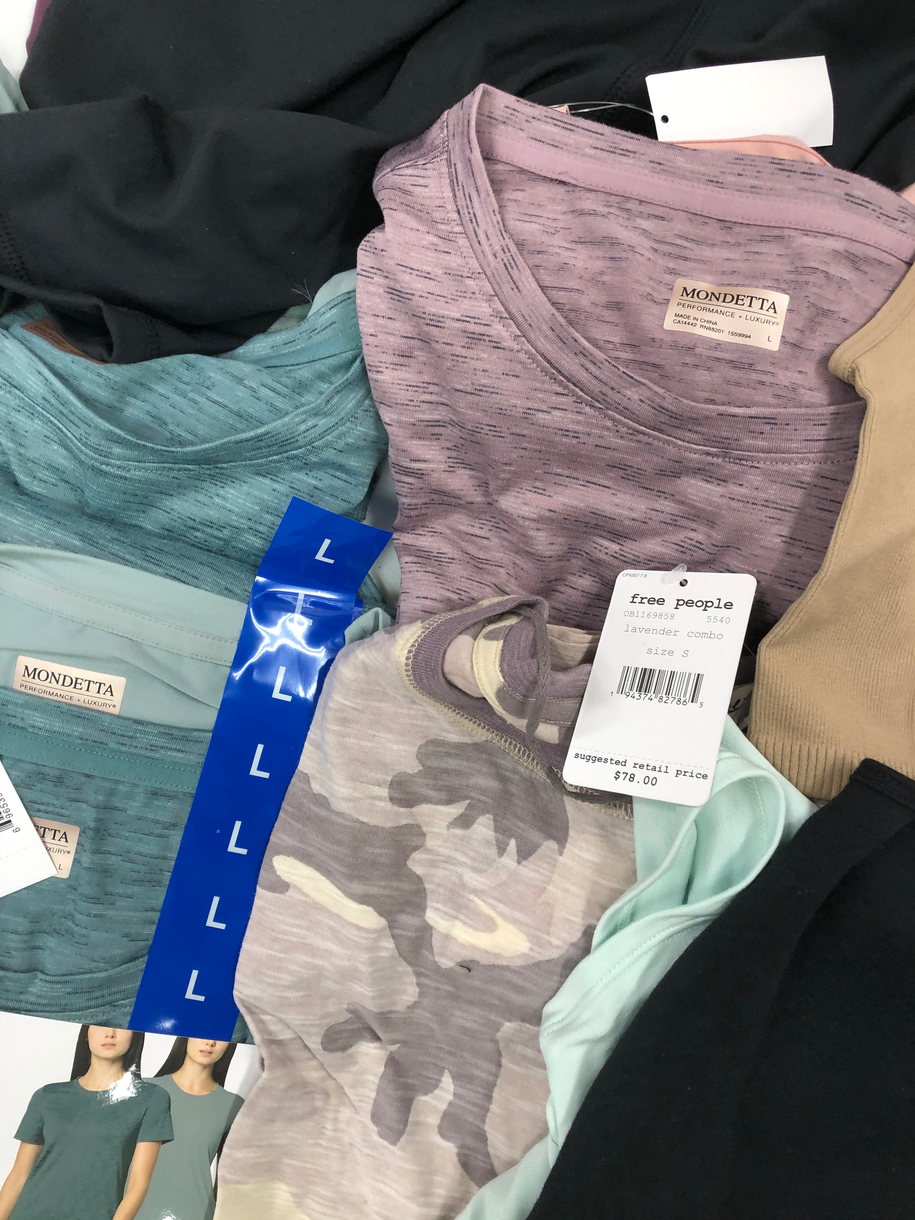 Women's Clothing Activewear and others, Wholesale Lot, CALVIN KLEIN, FILA, FREE PEOPLE, SKECHERS, LAZY PANTS, MONDETTA and more, 19 items, Shelf Pulls, MSRP $622