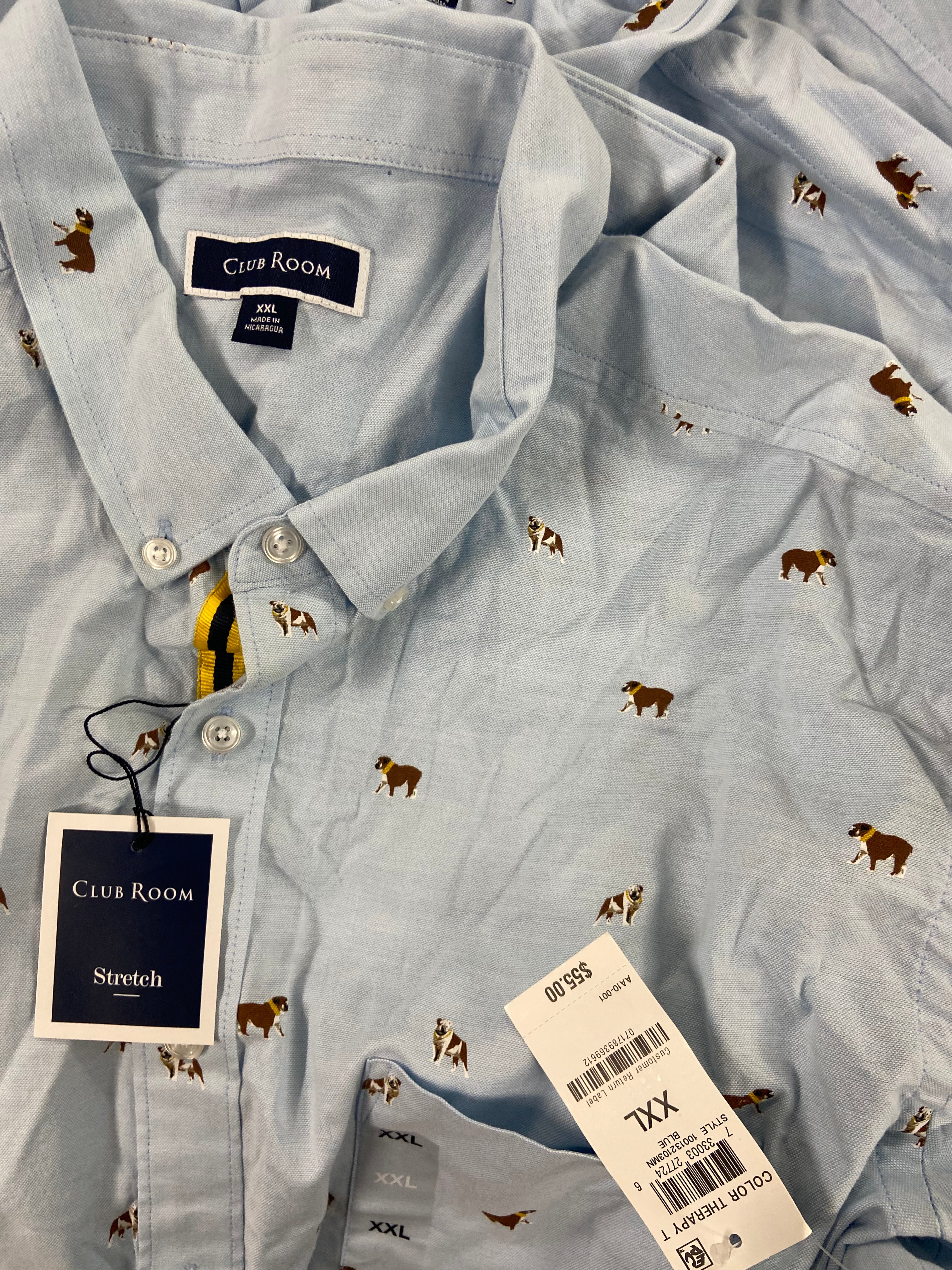 Men's Clothing Button Down Shirts Wholesale Lot, DOCKERS, CALVIN KLEIN, MICHAEL KORS, CLUB ROOM, 15 items, Shelf Pulls, MSRP $912