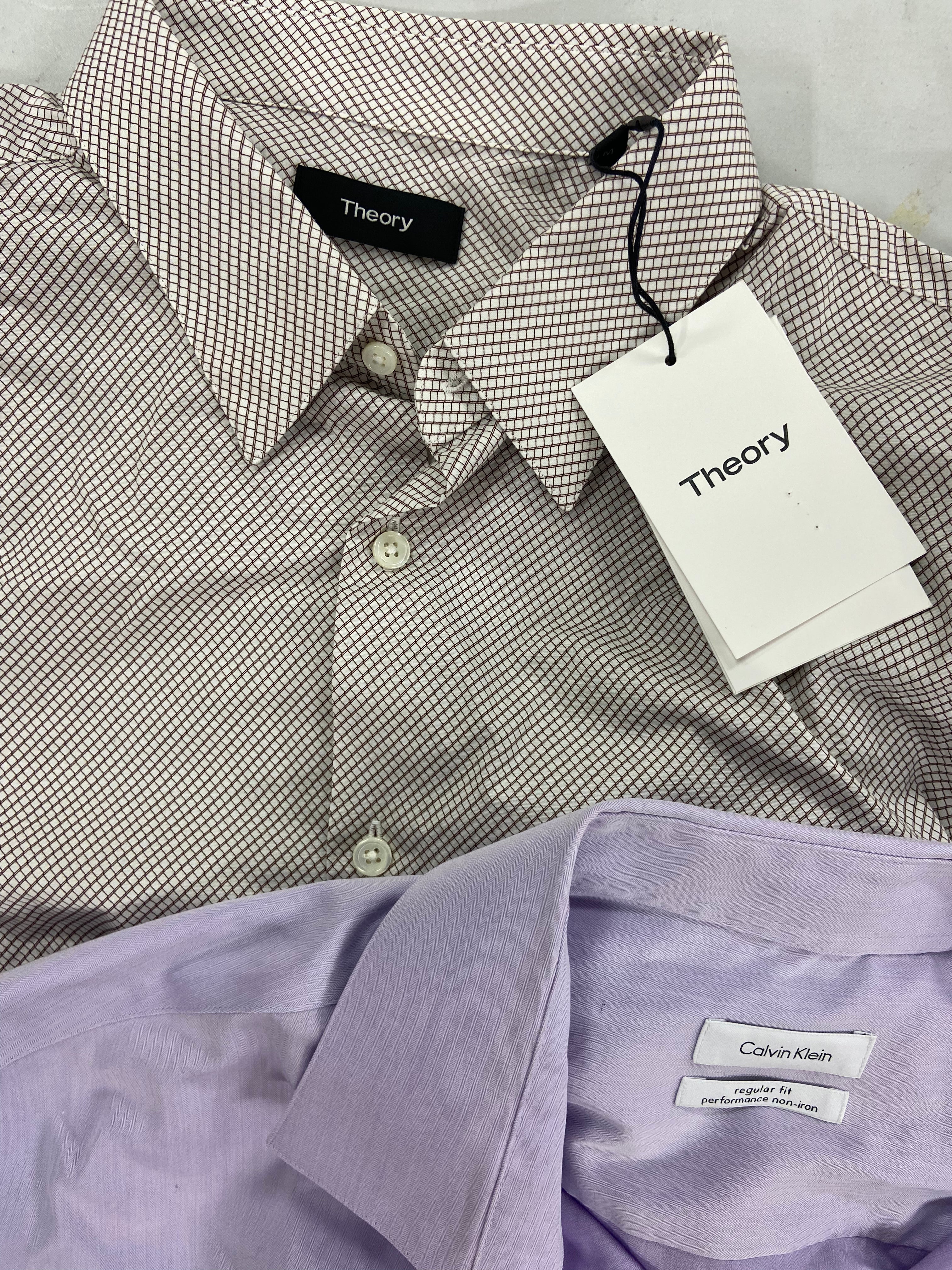 Men's Clothing Dress Shirts & Others, Wholesale Lot, THEORY, LEVI'S, CALVIN KLEIN, BLOOMINGDALES, NN07 and more, 9 items, Shelf Pulls, MSRP $763