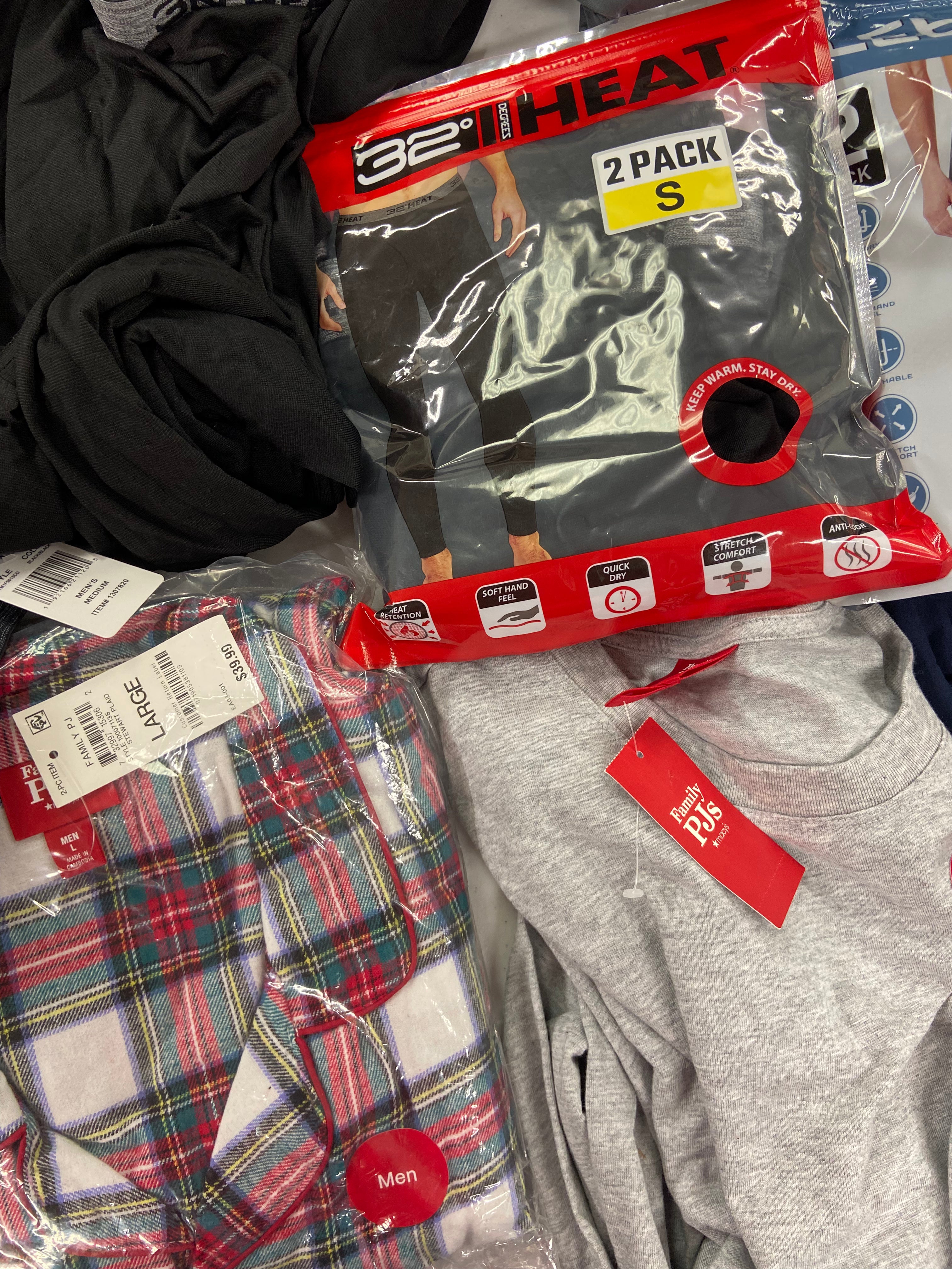 Men's Thermal Loungewear & Others Wholesale Lot, KENNETH COLE, 32 DEGREES, IZOD, GERRY and more, 12 items, Shelf Pulls, MSRP $508