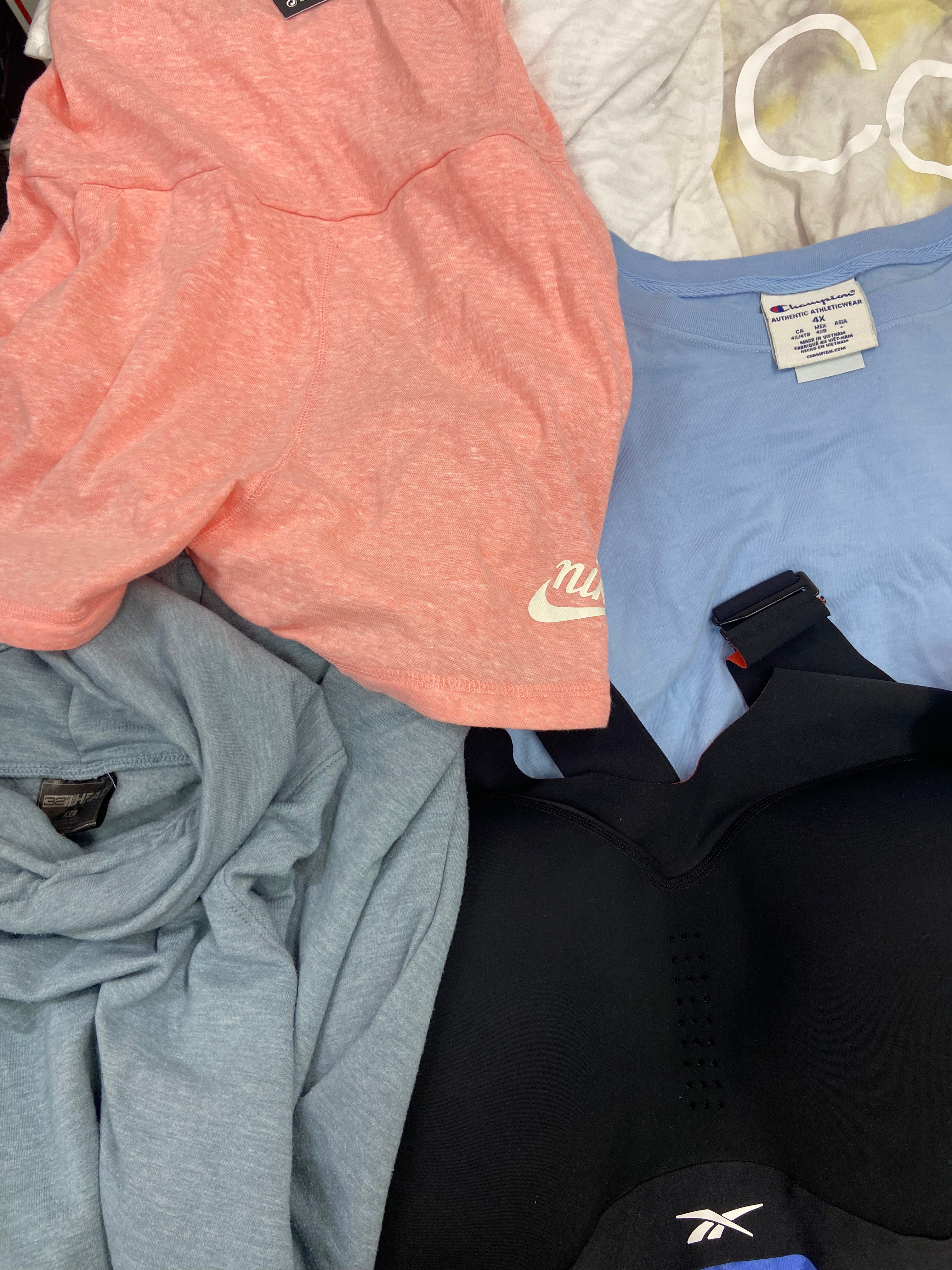 Women's Clothings Activewear Wholesale Lot, NIKE, CALVIN KLEIN, DKNY, UNDER ARMOUR, CHAMPION, REEBOK, IDEOLOGY, DANSKIN and more, 16 items, CUSTOMER RETURNS