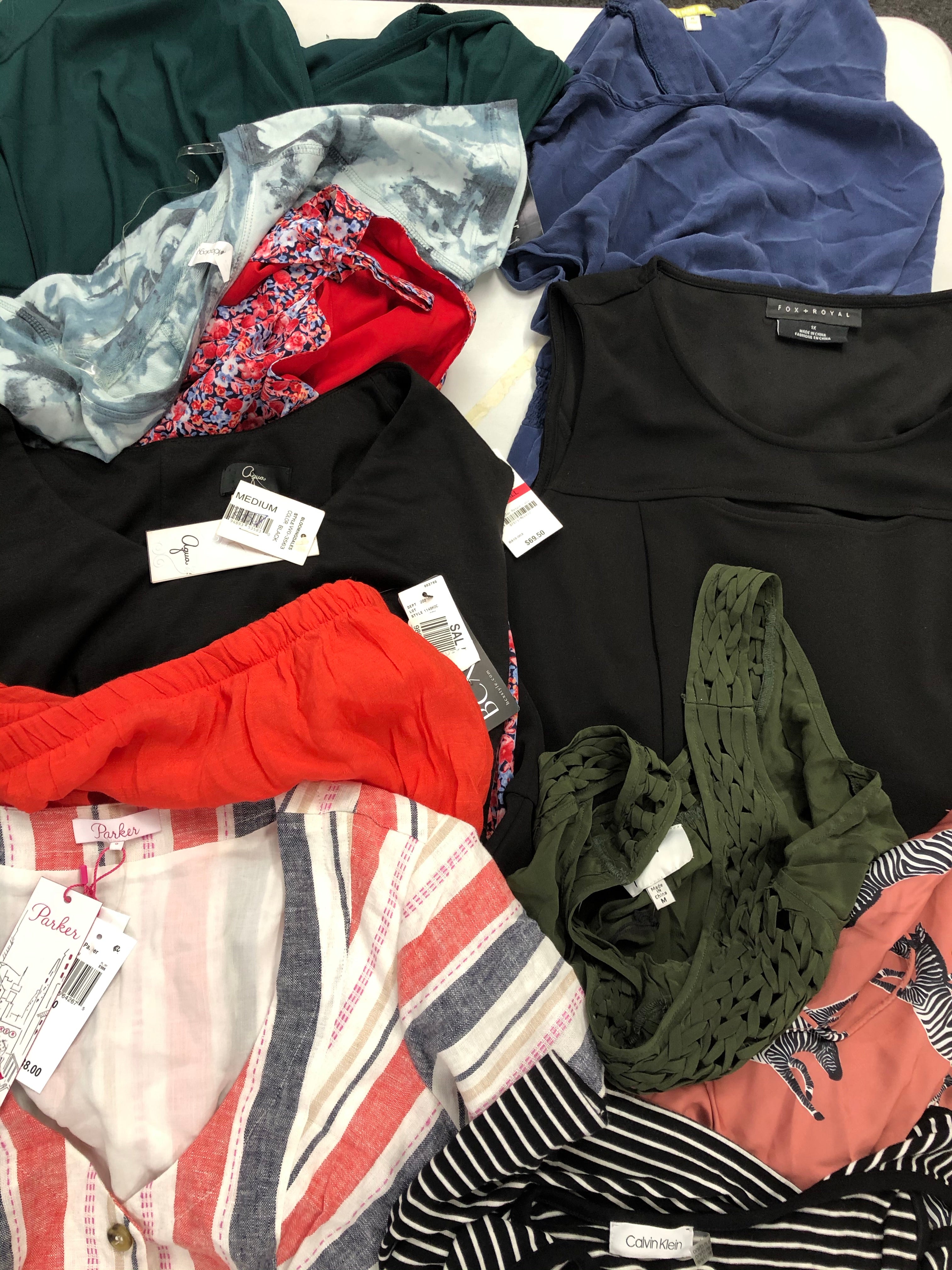 Women's Clothing DRESSES/ROMPERS Wholesale Lot, CALVIN KLEIN, GUESS, PARKER KACEY, FREE PEOPLE, AQUA, ALFANI and more, 18 items, Shelf Pulls, MSRP $1,431