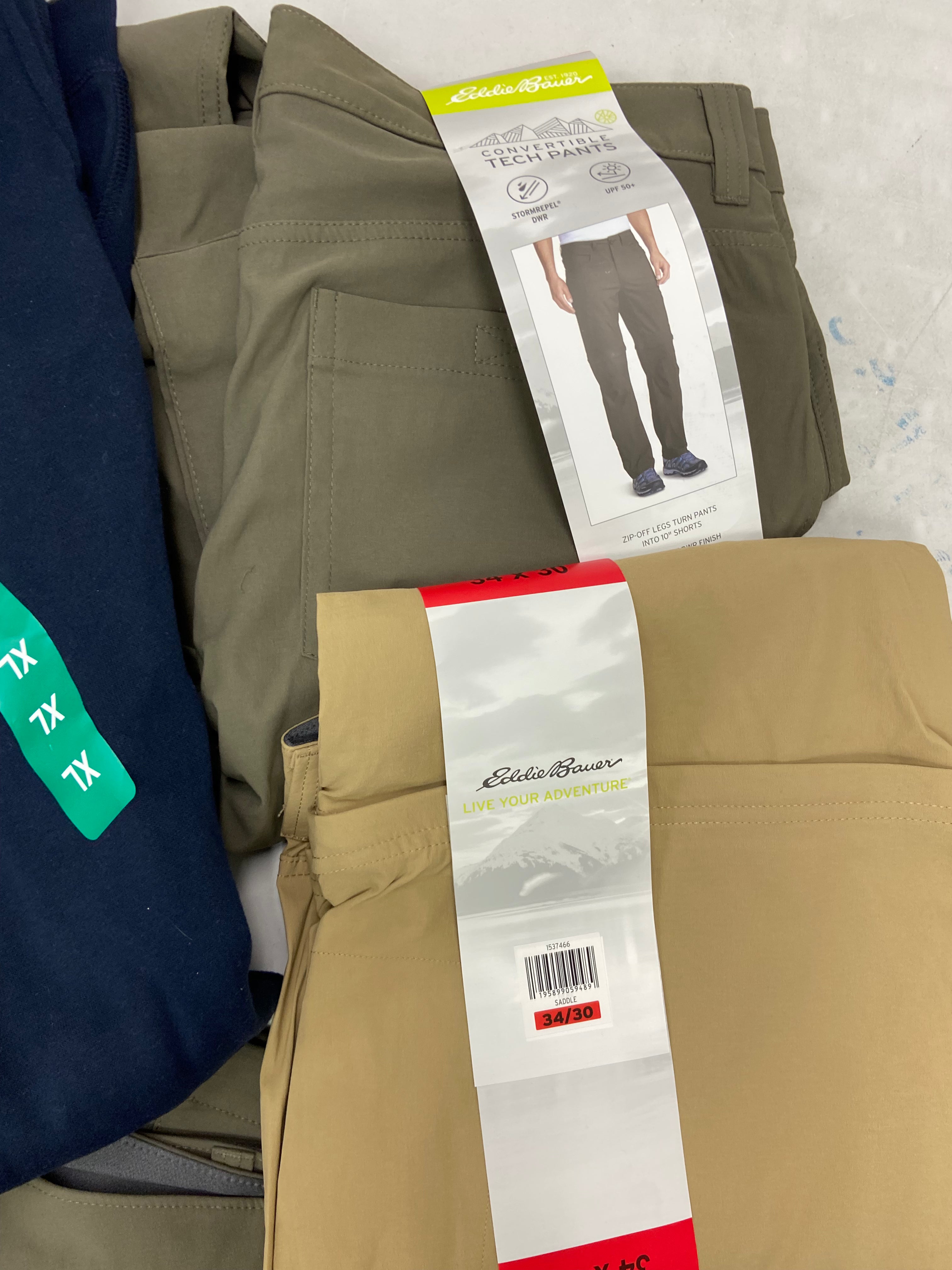Men's Clothing Pants Wholesale Lot, NAUTICA, UNDER ARMOUR, EDDIE BAUER, GH BASS and more, 11 items, Shelf Pulls, MSRP $690