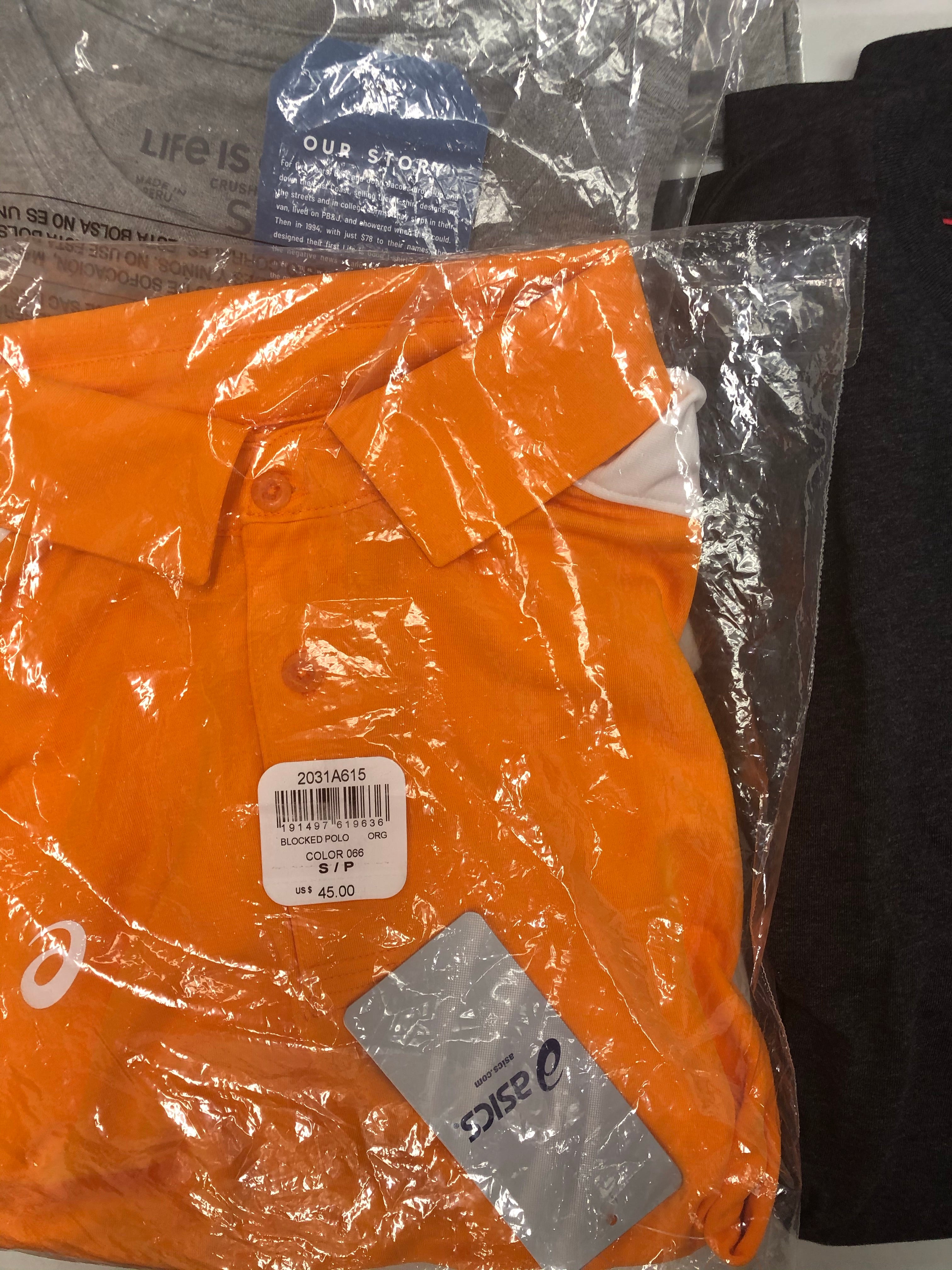 Men's Clothing Top Wholesale Lot, CALVIN KLEIN, ASICS, TASSO ELBA, LIFE IS GOOD and more, 25 Items, Shelf Pulls, MSRP $701