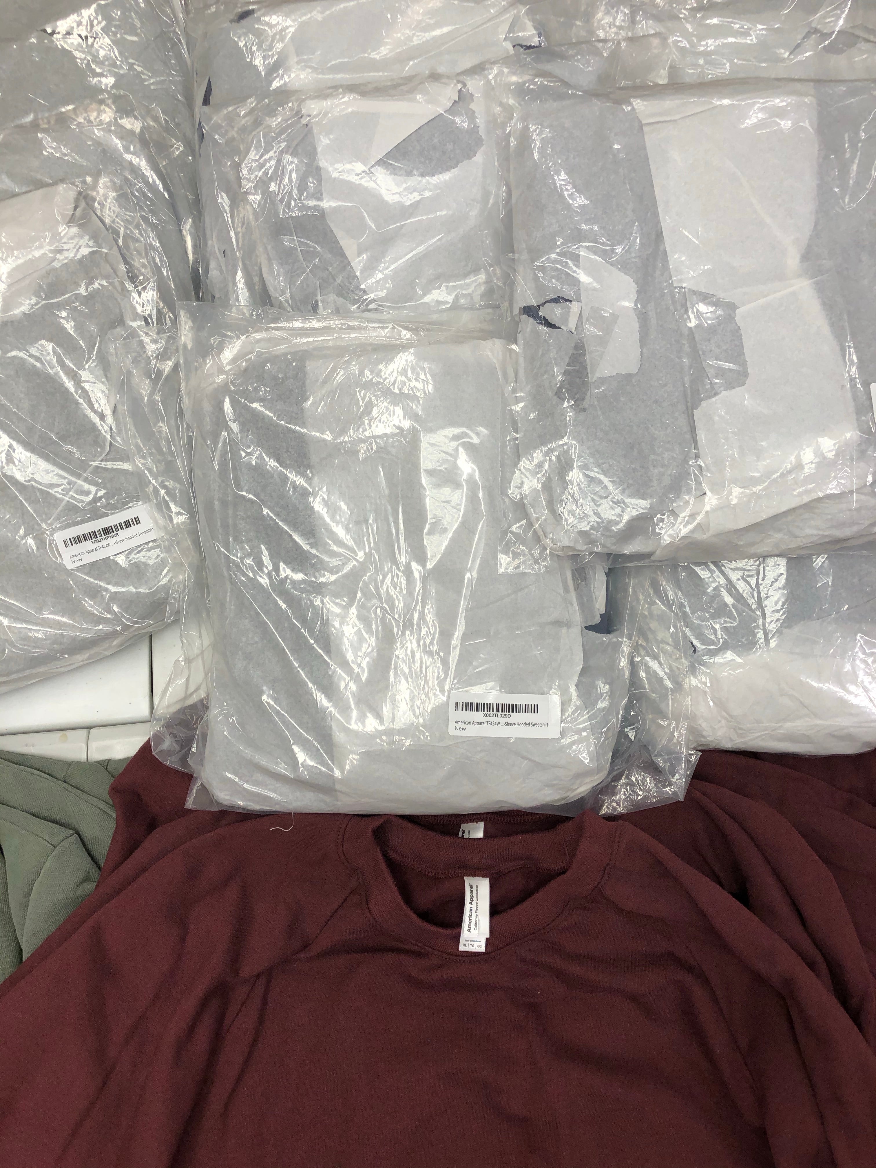Men's Clothing Tops Wholesale Lot, AMERICAN APPAREL ONLY, 26 Items, Shelf Pulls, MSRP $1,036