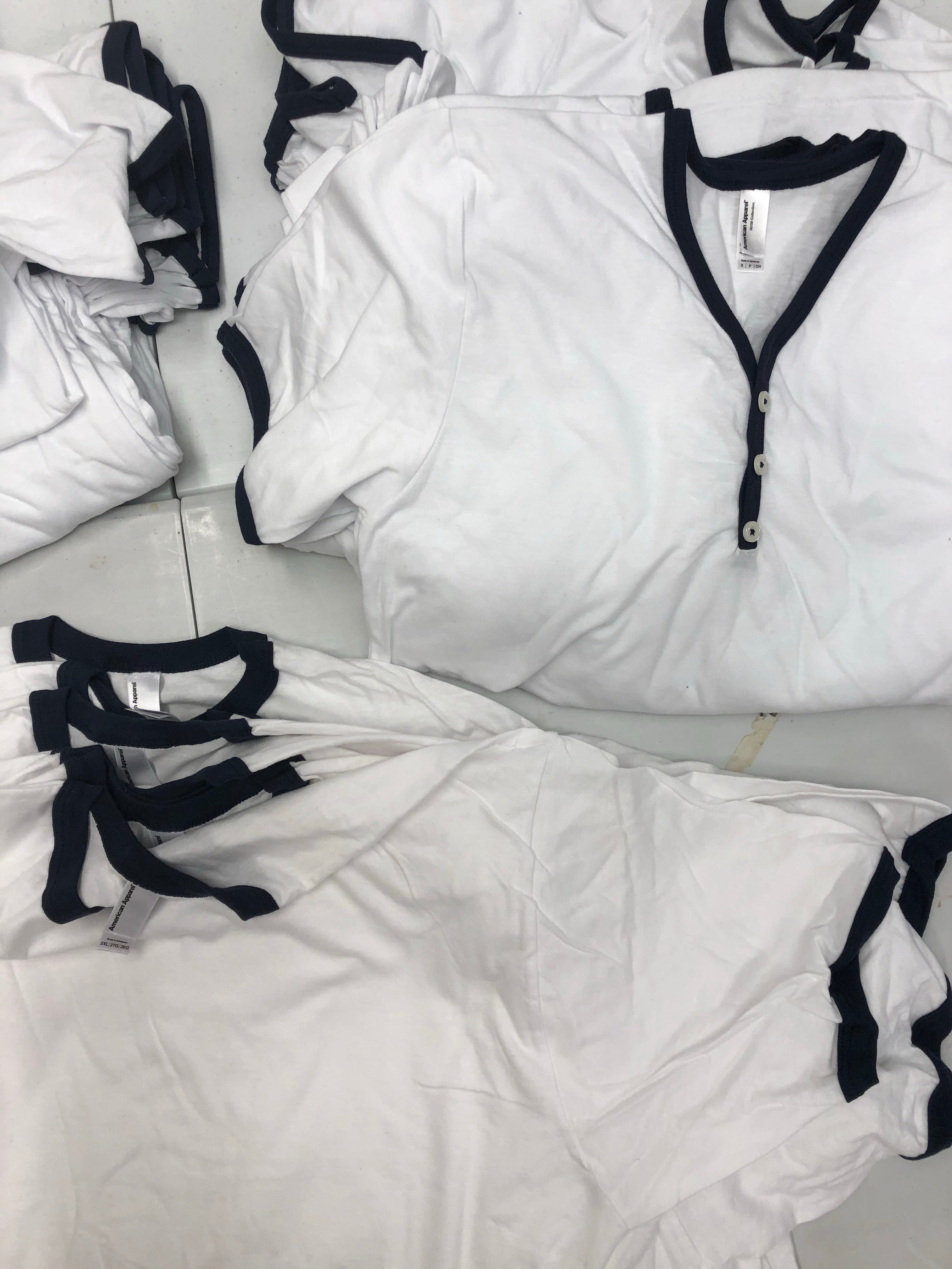 Men's Clothing Top T-SHIRT Wholesale Lot, AMERICAN APPAREL ONLY, 42 Items, Shelf Pulls, MSRP $924