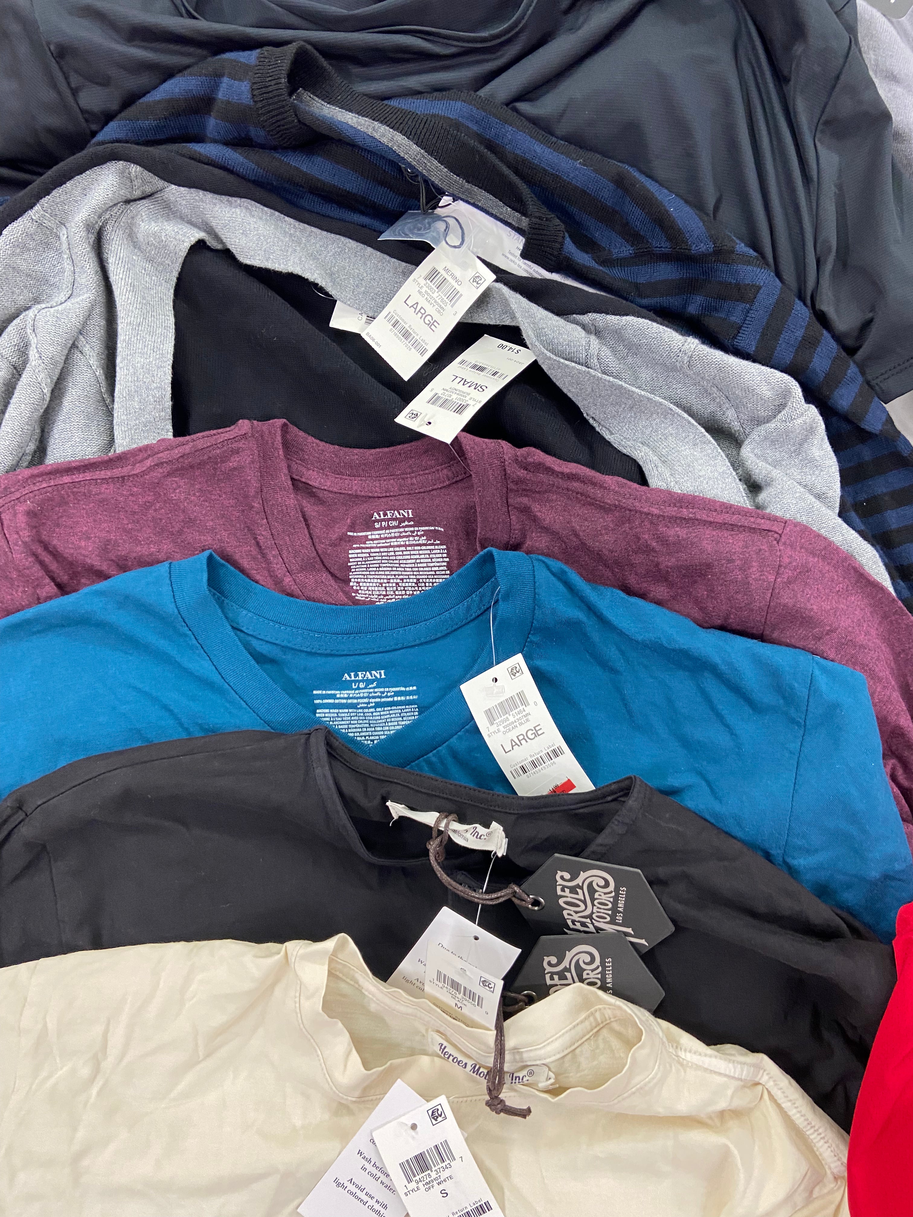 Men's Clothing Sweaters & Others, Wholesale Lot, RALPH LAUREN, EDDIE BAUER, SPYDER, CLUBROOM, LAZER and more 15 items, Shelf Pulls, MSRP $820