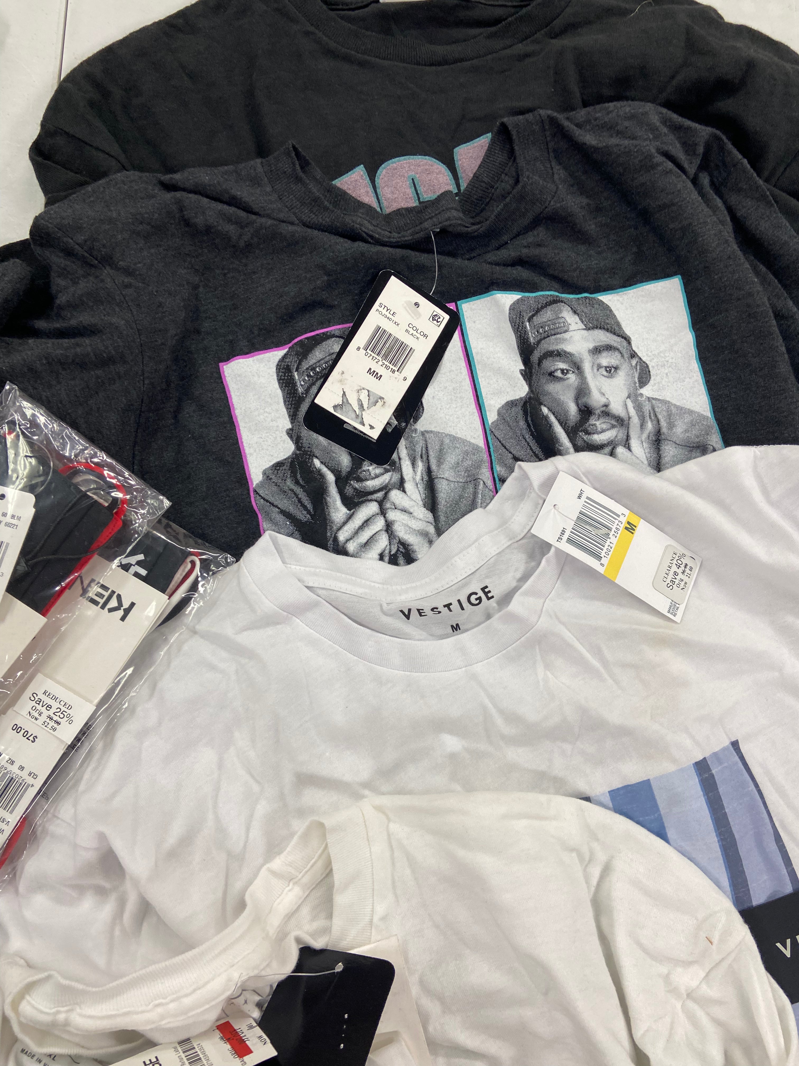 Men's Clothing T-Shirts & Other Tops, Wholesale Lot, ADIDAS, CALVIN KLEIN, NIKE, THE NORTH FACE, VOLCOM, PHILCOS, JUNKFOOD and more,  26 items, Shelf Pulls, MSRP $1,119