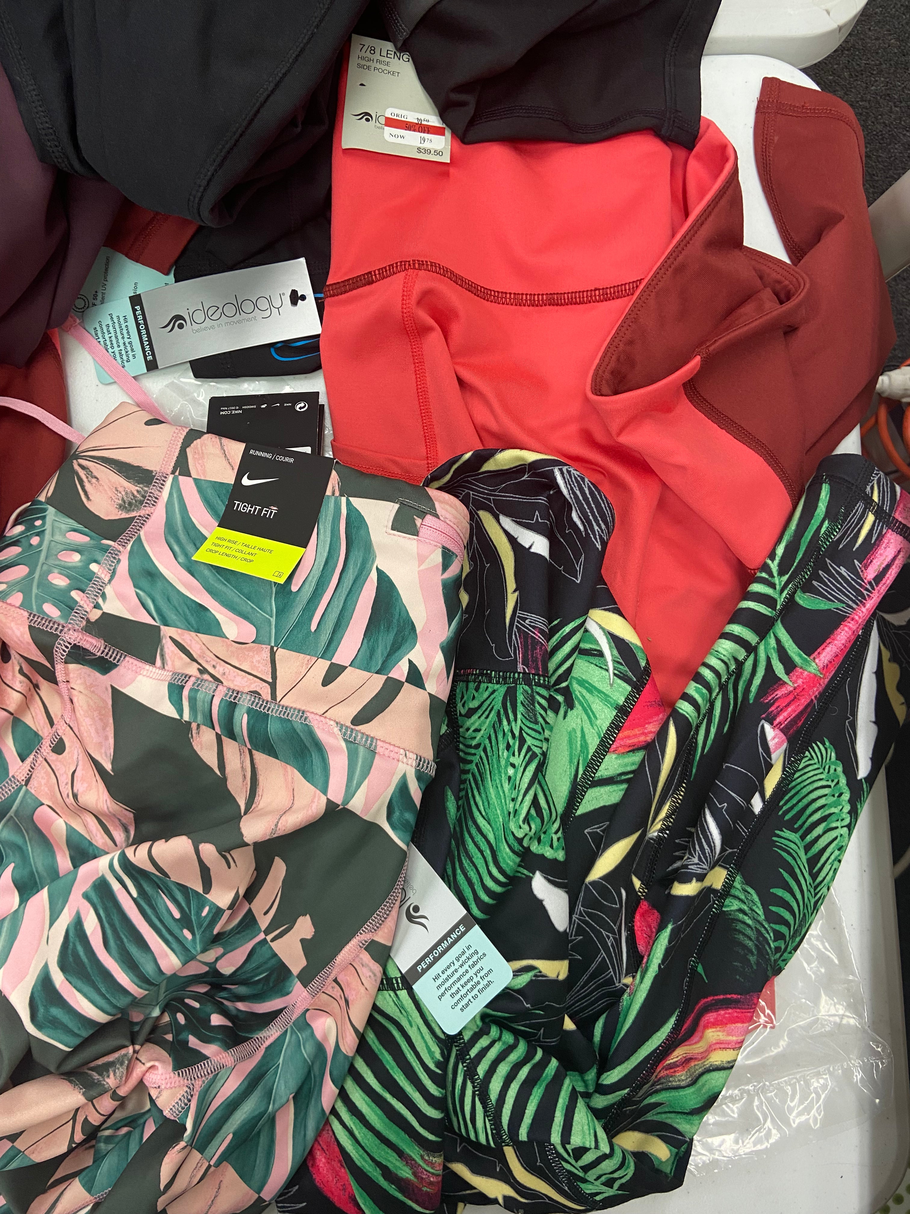 Women's Clothing Activewear Wholesale Lot, ADIDAS, CALVIN KLEIN, NIKE, DANSKIN, MONDETTA and more, 22 items, Shelf Pulls, MSRP $811