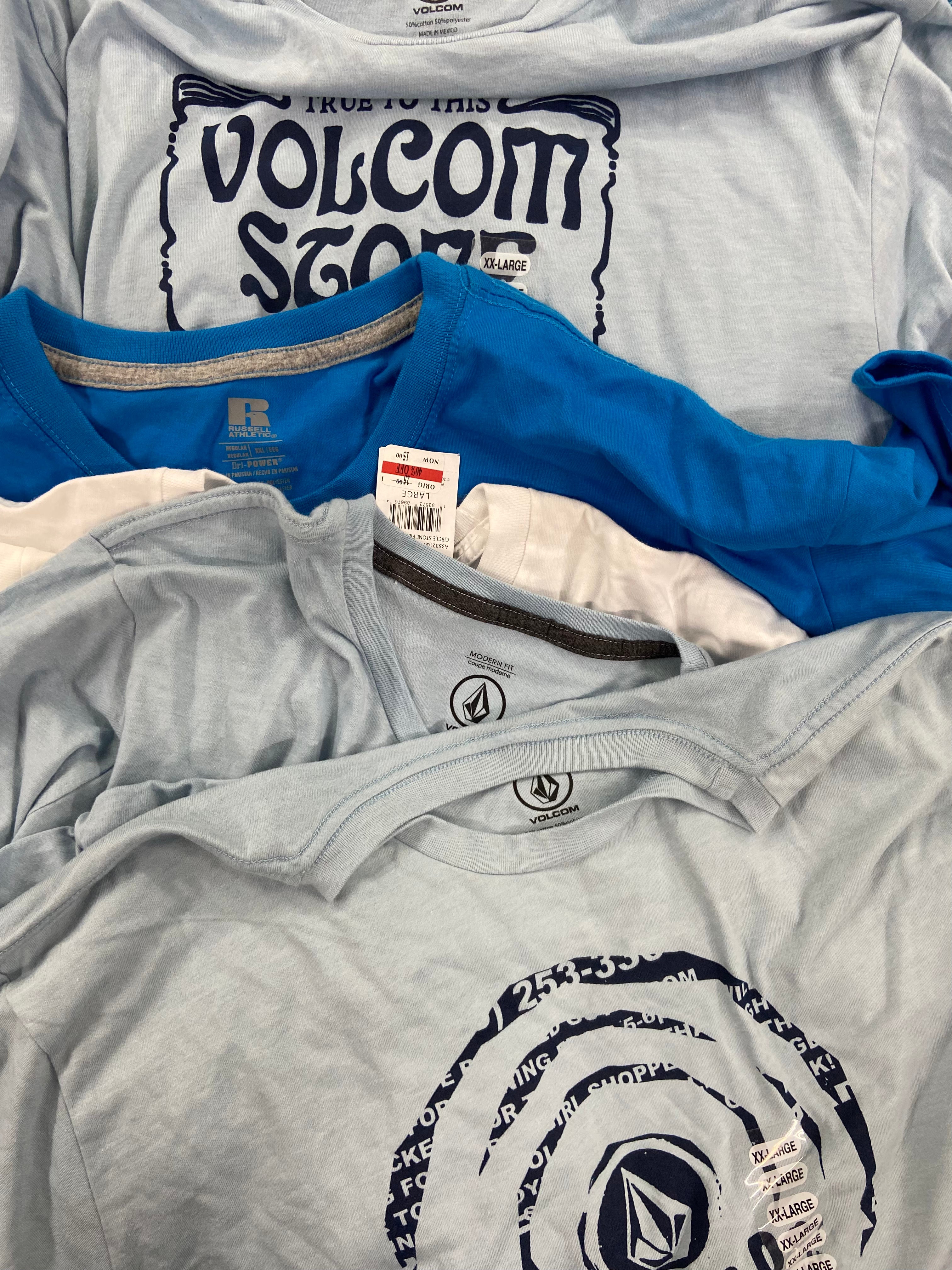 Men's Clothing Tops & Others Wholesale Lot, TOMMY HILFIGER, HURLEY, VOLCOM, CLUBROOM, RUSSELL ATHLETIC  19 items, Shelf Pulls, MSRP $670