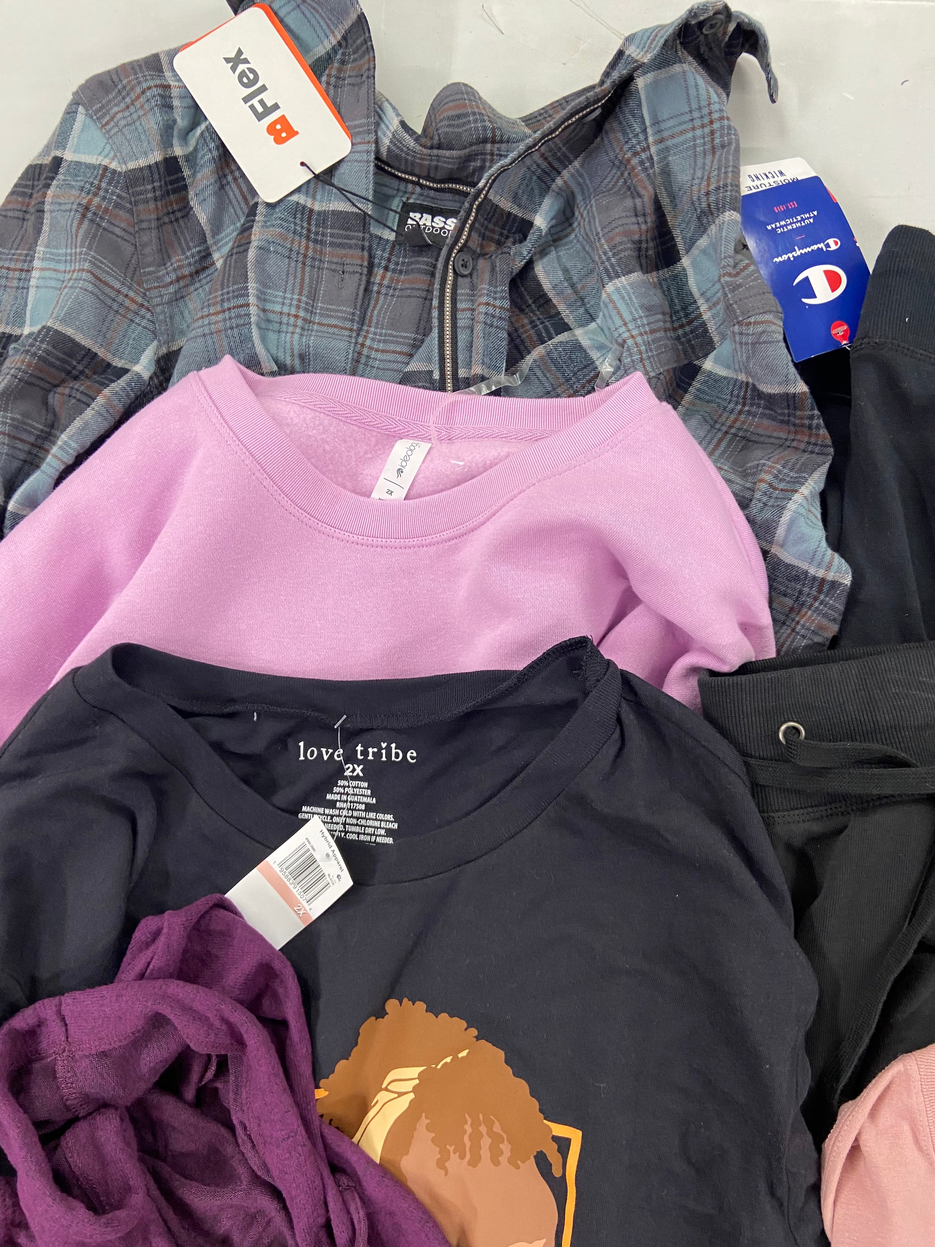 Women's Clothing Activewear Wholesale Lot, LAUREN RALPH LAUREN, NIKE, CHAMPION, CK PERFORMANCE, BASS OUTDOOR and more, 18 items, Shelf Pulls, MSRP $753