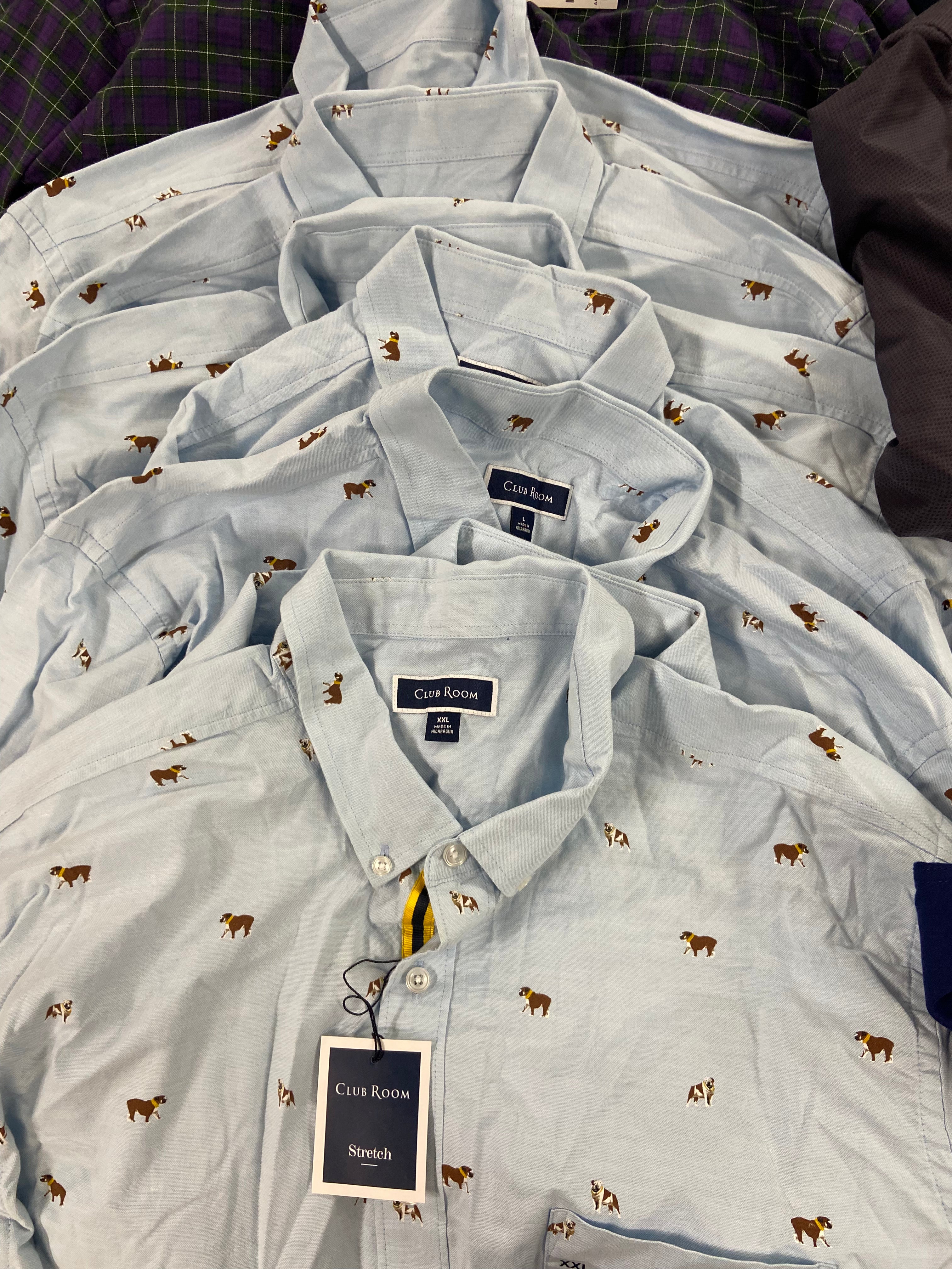 Men's Clothing Button Down Shirts Wholesale Lot, DOCKERS, CALVIN KLEIN, MICHAEL KORS, CLUB ROOM, 15 items, Shelf Pulls, MSRP $912