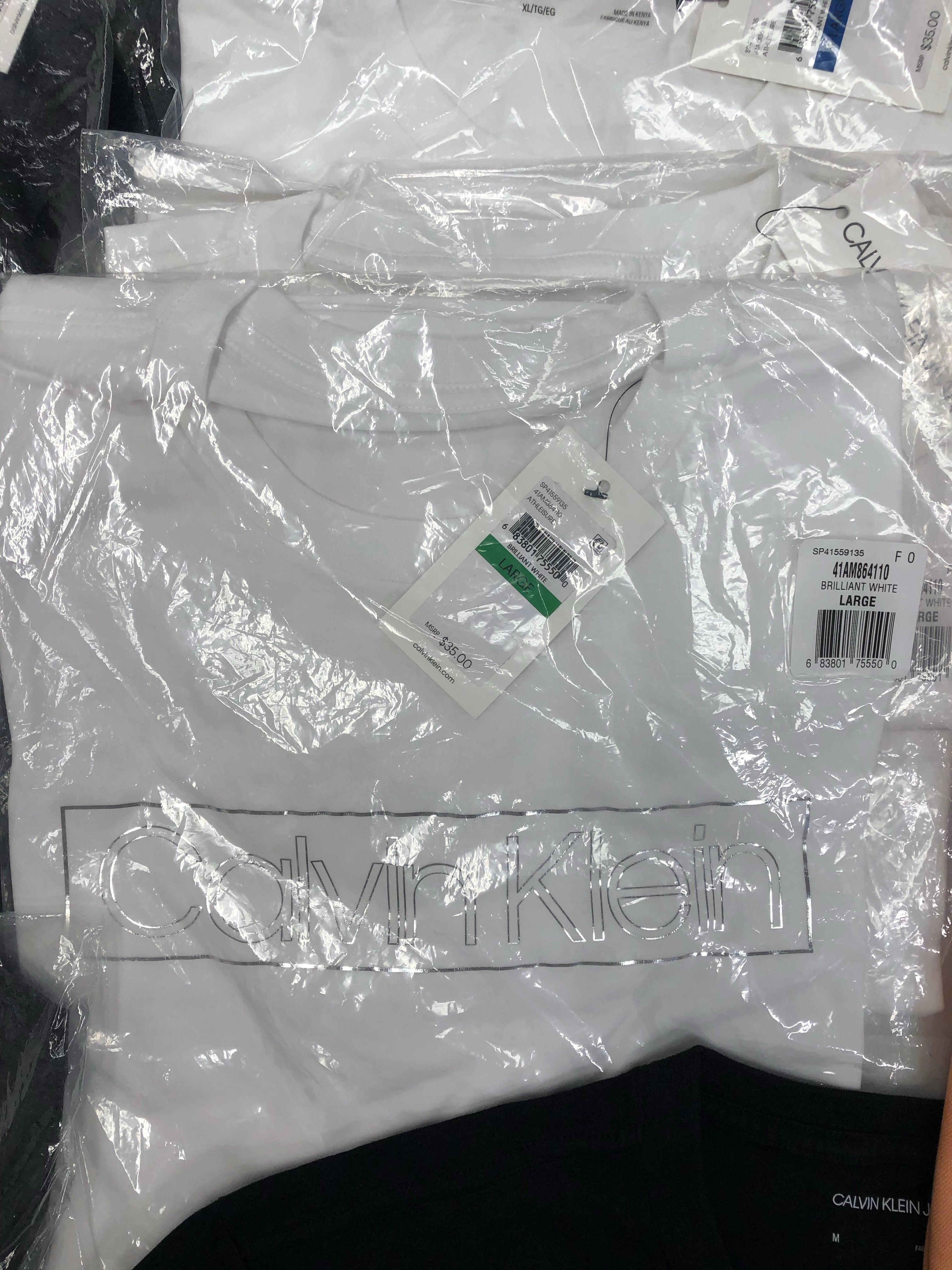 Men's Clothing Tops T-Shirt Wholesale Lot, CALVIN KLEIN, TASSO ELBA, AMERICAN APPAREL, 20 items, New, MSRP $626