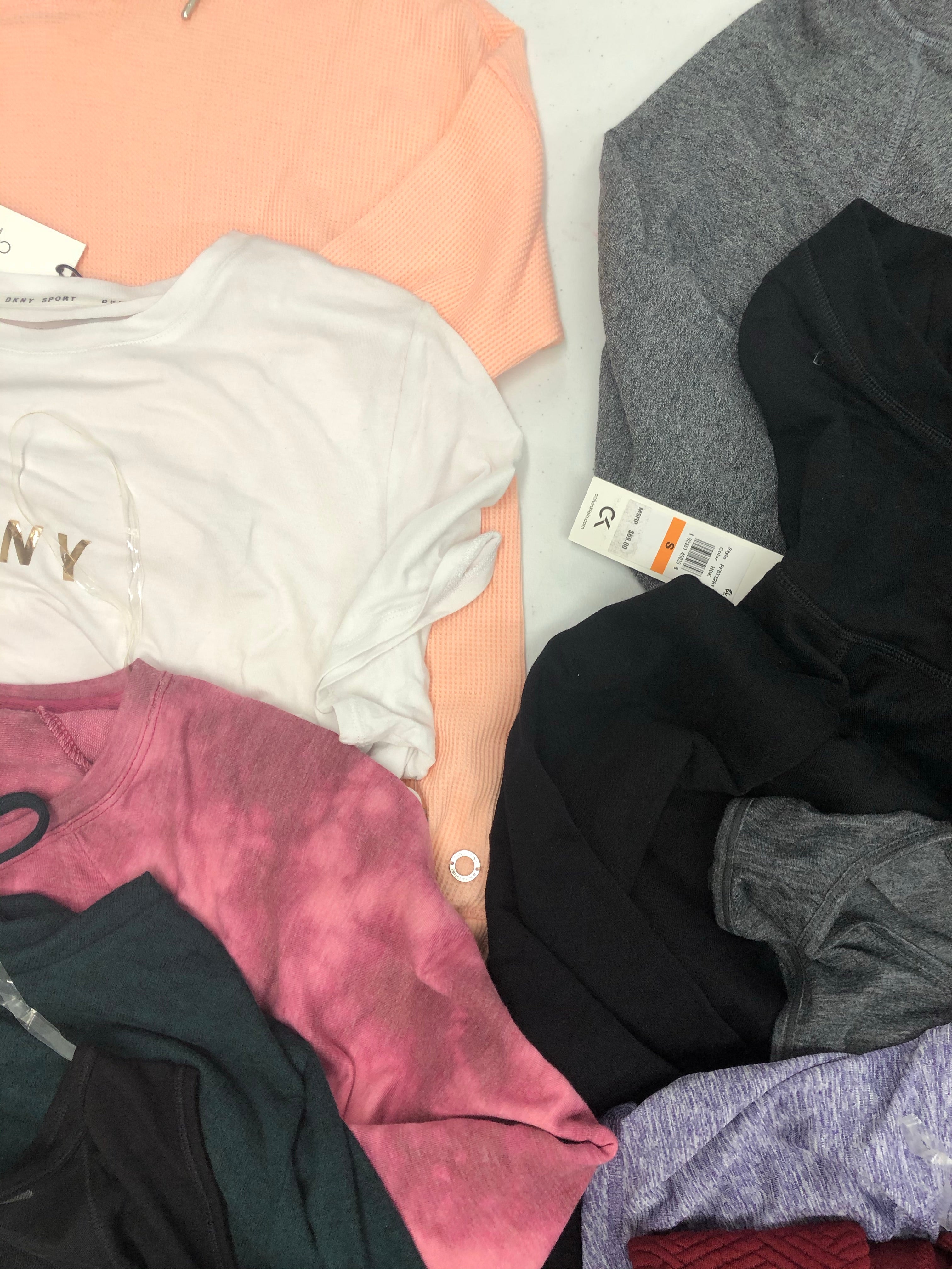 Women's Clothing Active Top Wholesale Lot, Adidas, DKNY, Calvin Klein, Ideology and more, 21 Units, Shelf Pulls, MSRP $862