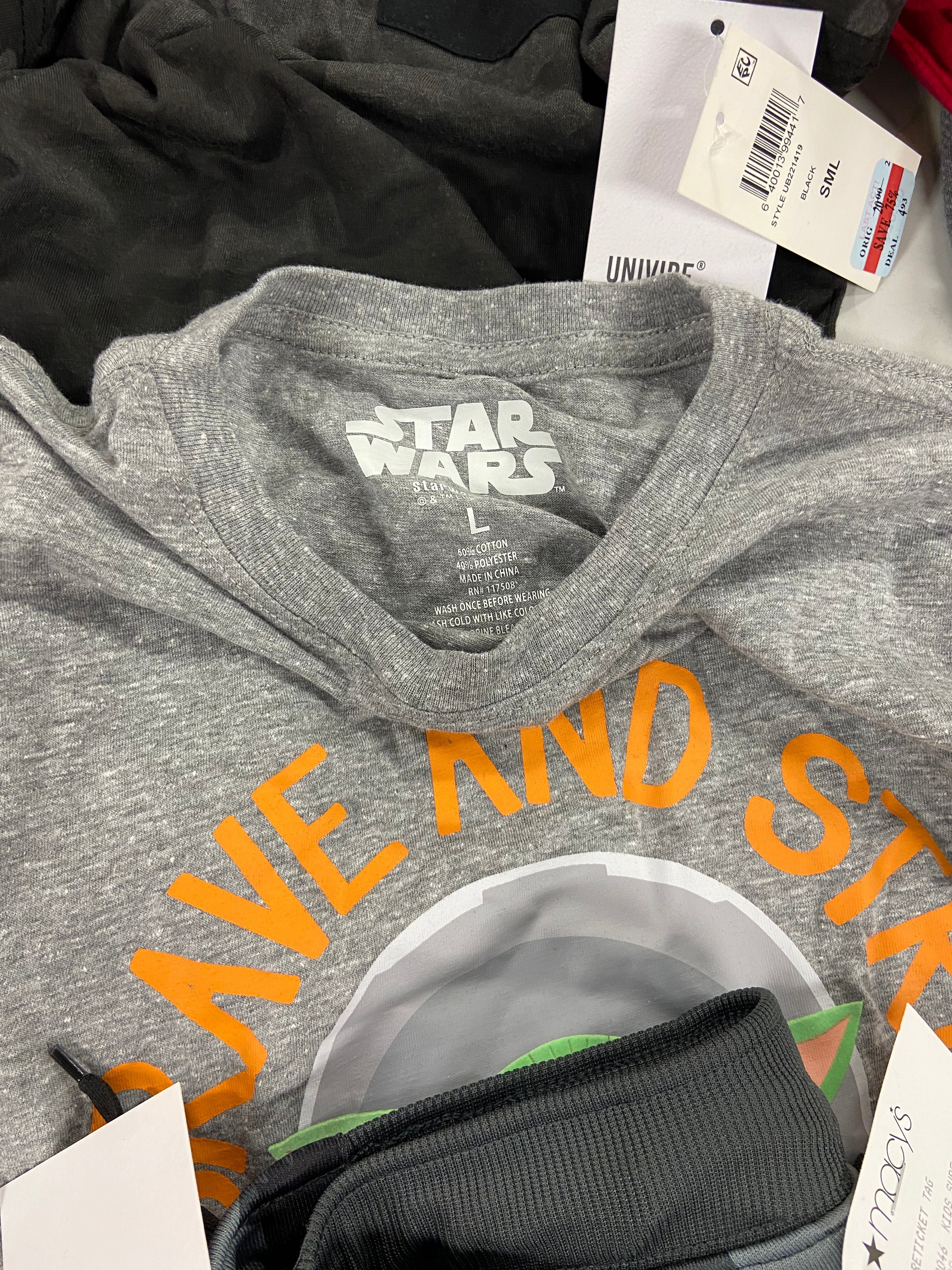 Kid's Clothing Wholesale Lot, HURLEY, TOMMY HILFIGER, CARTER'S, STARWARS, NIKE, UNIVIBE, CHAMPION and more, 16 items, Shelf Pulls, MSRP $523