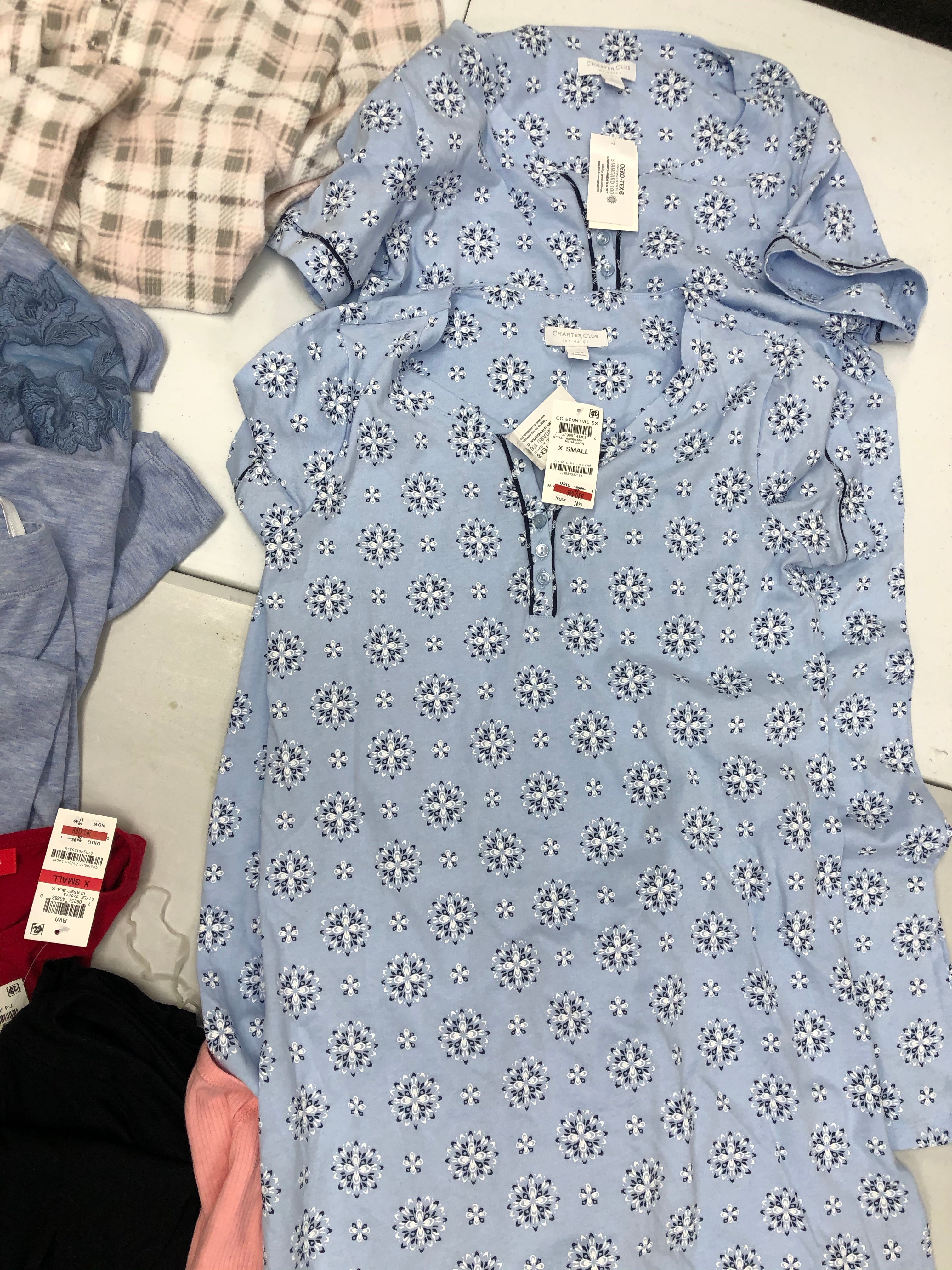 Women's Clothing Pajama Wholesale Lot, FLORA, Hanes, MISS ELAINE, HARTER CLUB, FAMILY PJS and more, 27 Units, Shelf Pulls, MSRP $1,095