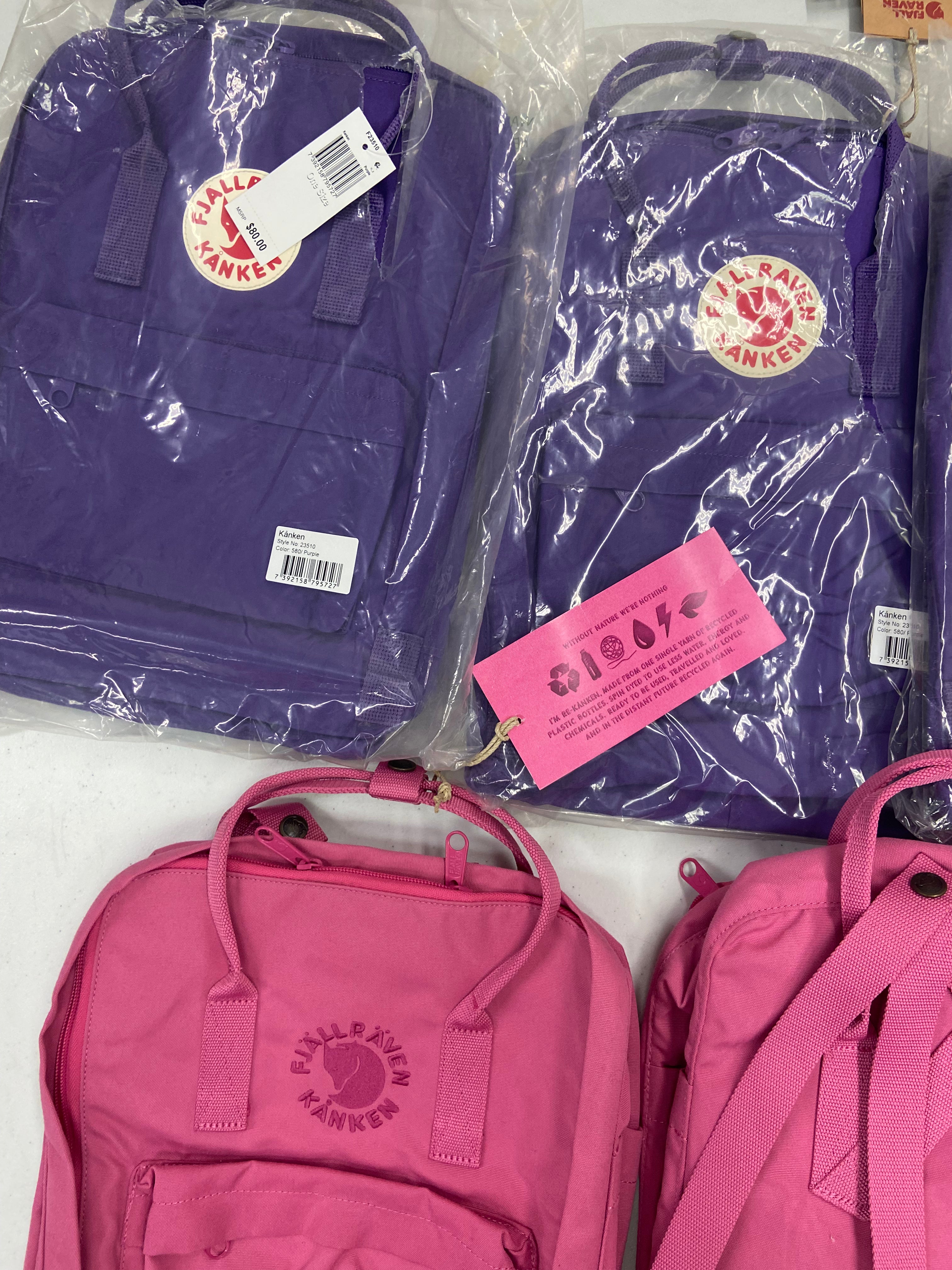 Women's Backpacks Wholesale Lot, FJALLRAVEN, 8 items, New, MSRP $680