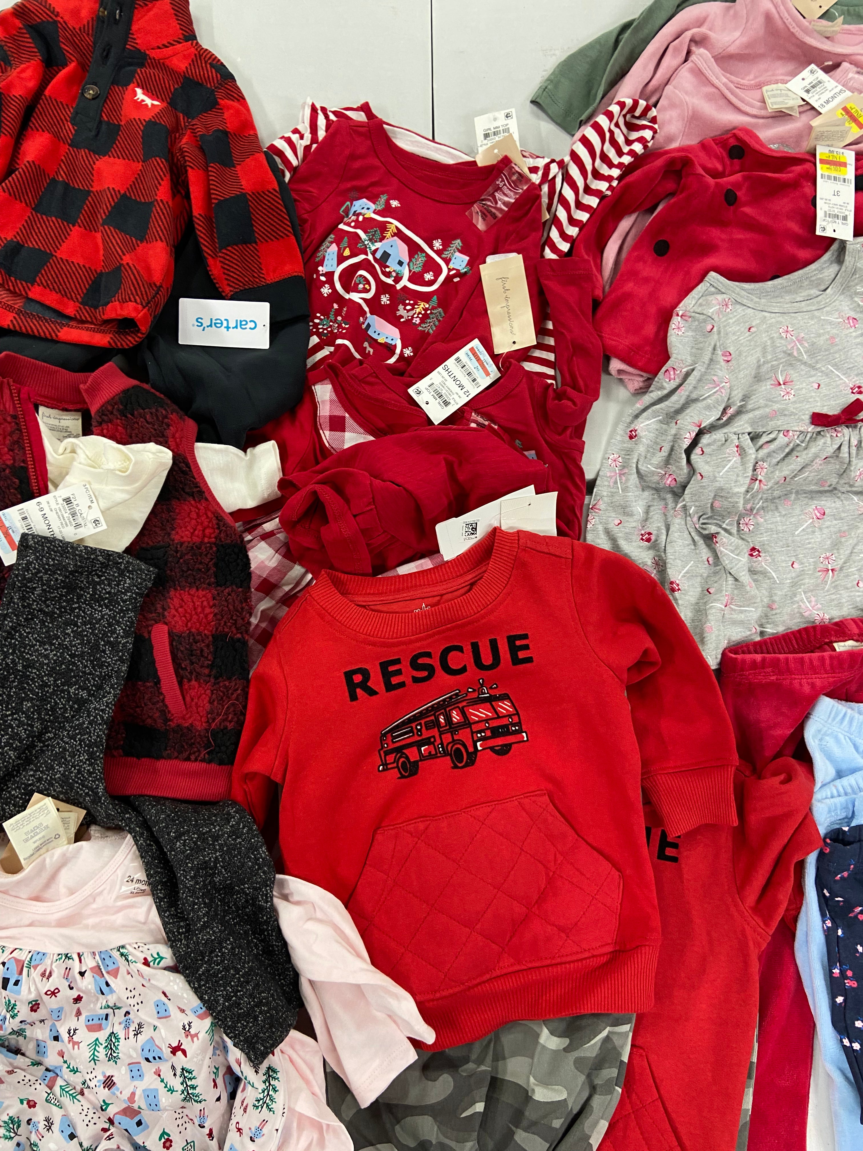 Baby's Clothing Assorted Wholesale Lot, TOMMY HILFIGER, CARTER'S, KID'S HEADQUARTERS, FIRST IMPRESSION, and more, 28 items, Shelf Pulls, MSRP $502