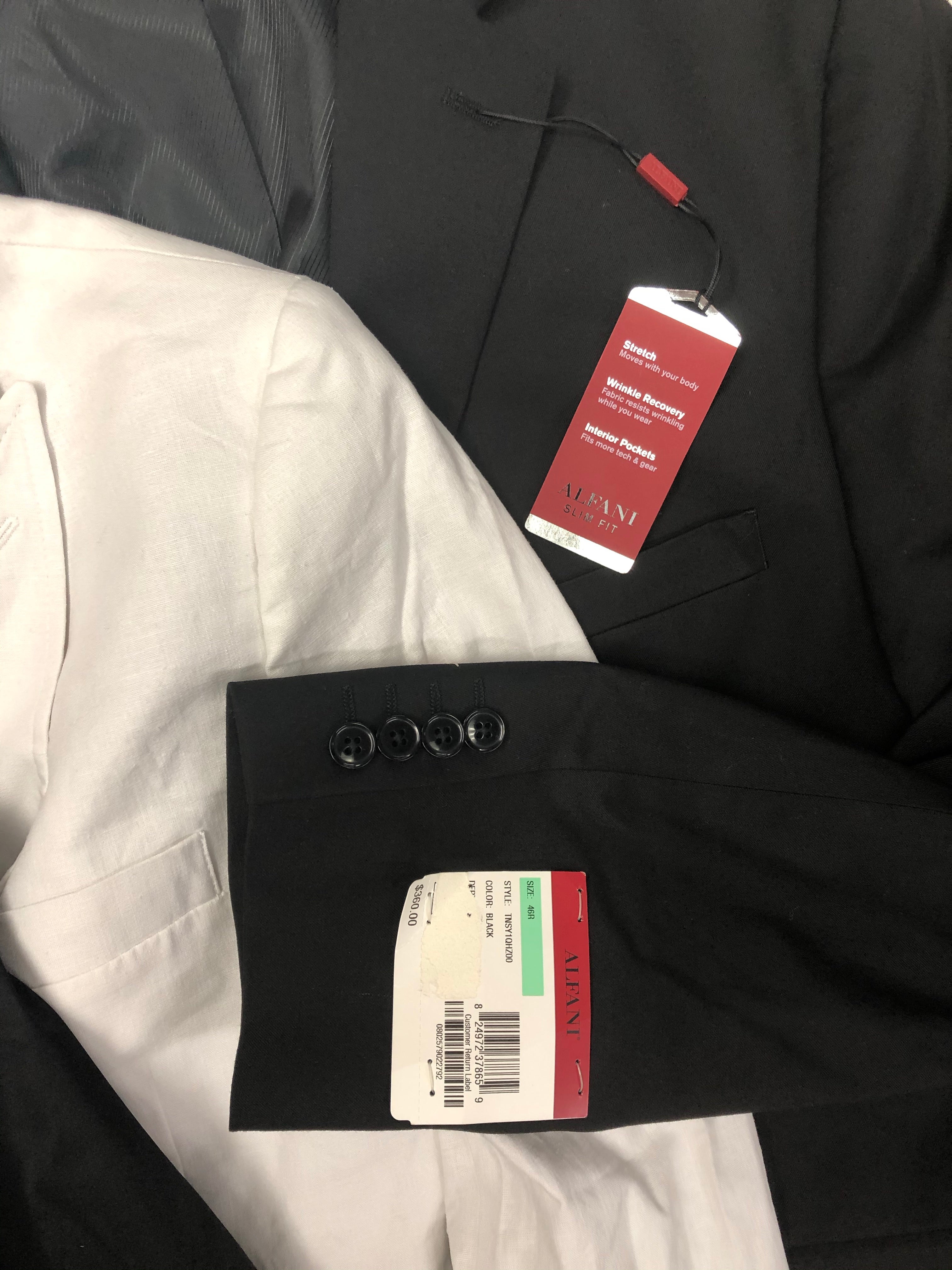 MEN'S SUITS/BLAZERS Clothing Wholesale Lot, INC , ALFANI,  7 Units, Shelf Pulls, MSRP $1,267