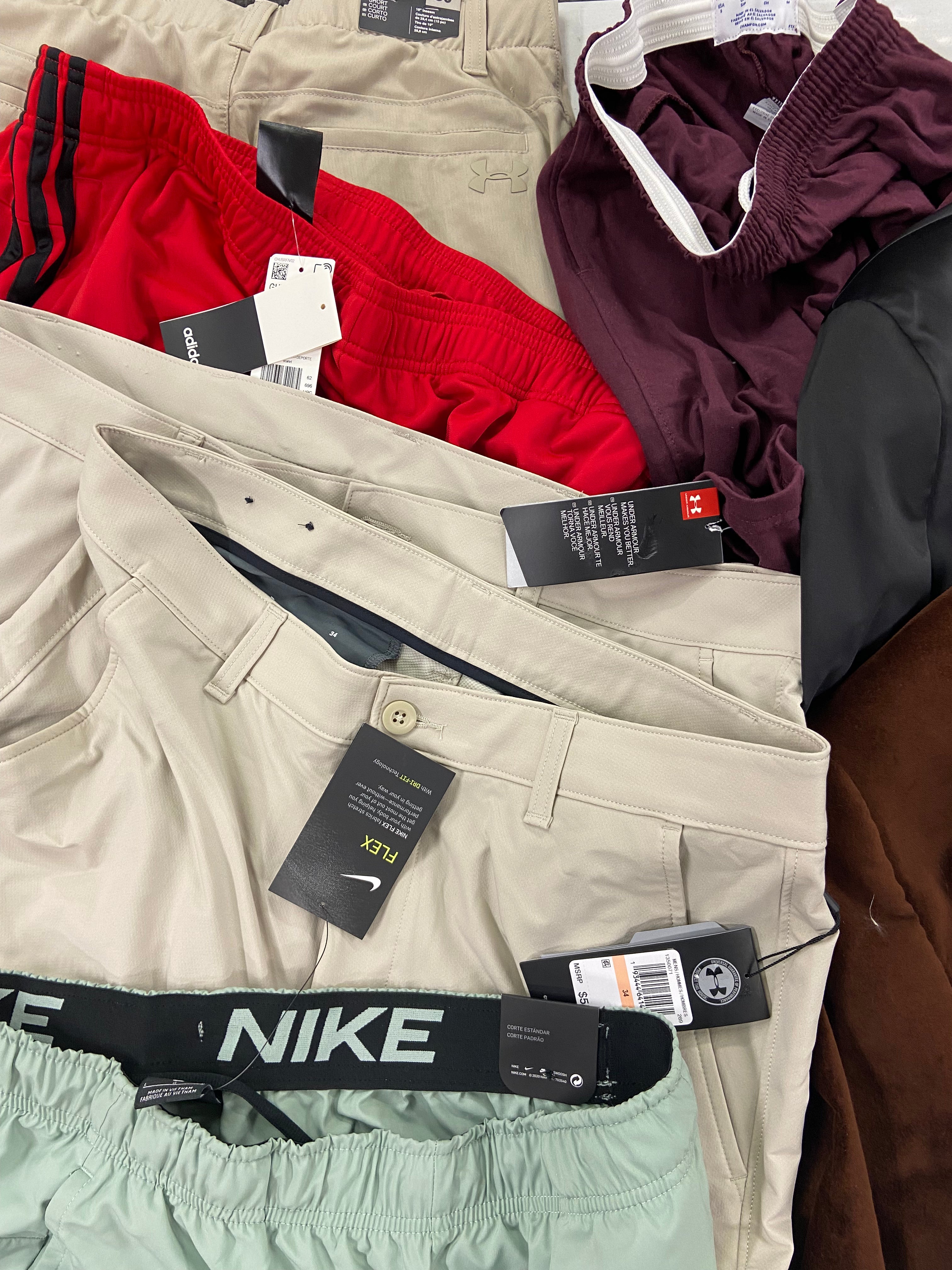 Men's Clothing Shorts & Others, Wholesale Lot, UNDER ARMOUR, PUMA, NIKE, ADIDAS, KENZO, CHAMPION and more, 15 items, Shelf Pulls, MSRP $1,085